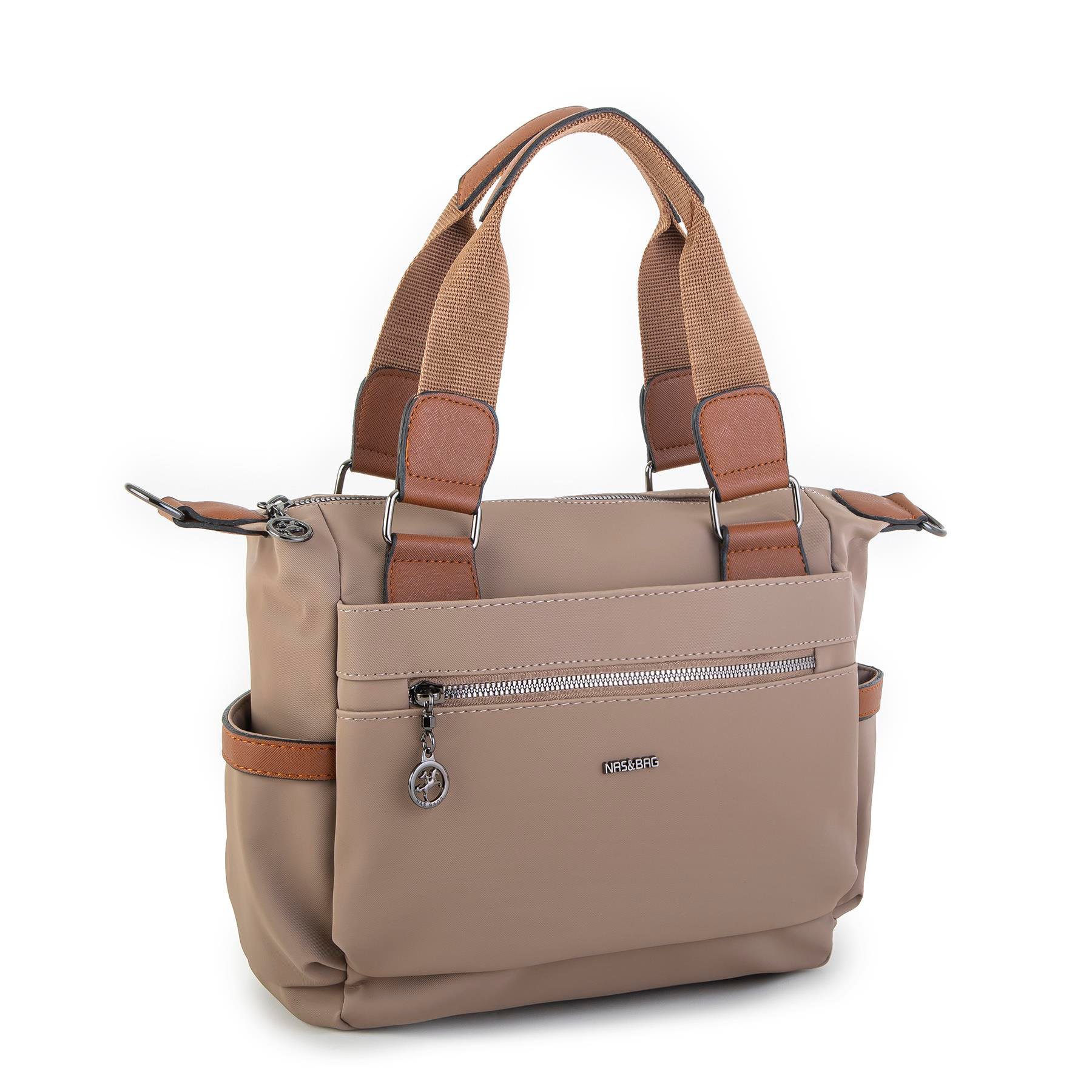 Nas Bag Kadın El Çantası Vizon  Taba Buzzy