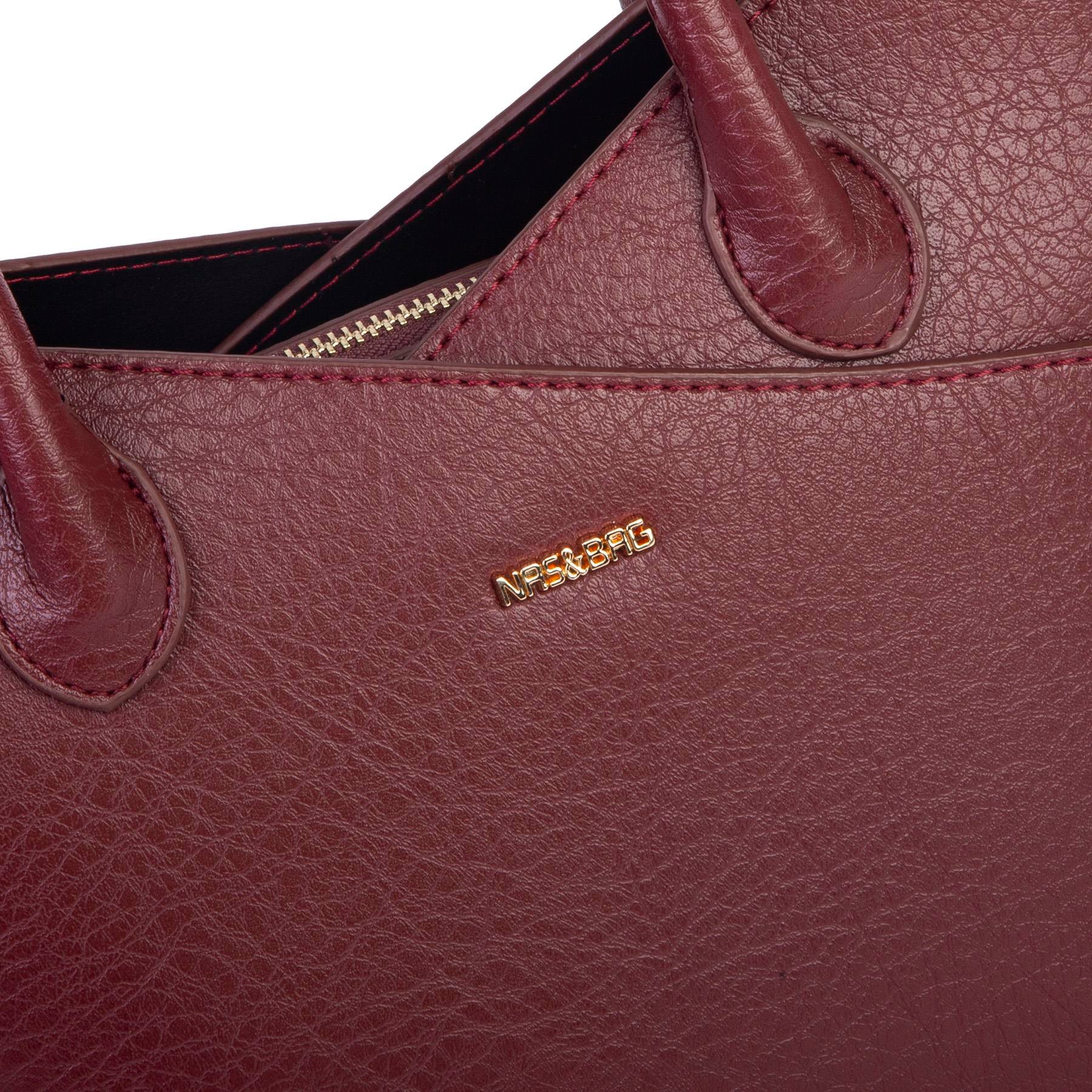 Nas Bag Kadın El ve Omuz Çantası Premium Seri Bordo Victoria