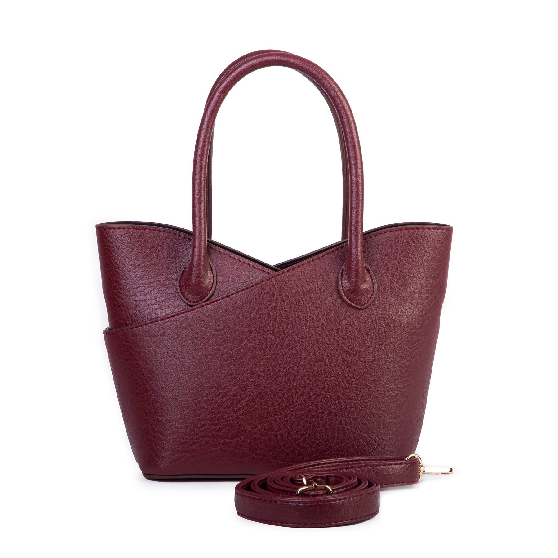 Nas Bag Kadın El ve Omuz Çantası Premium Seri Bordo Victoria
