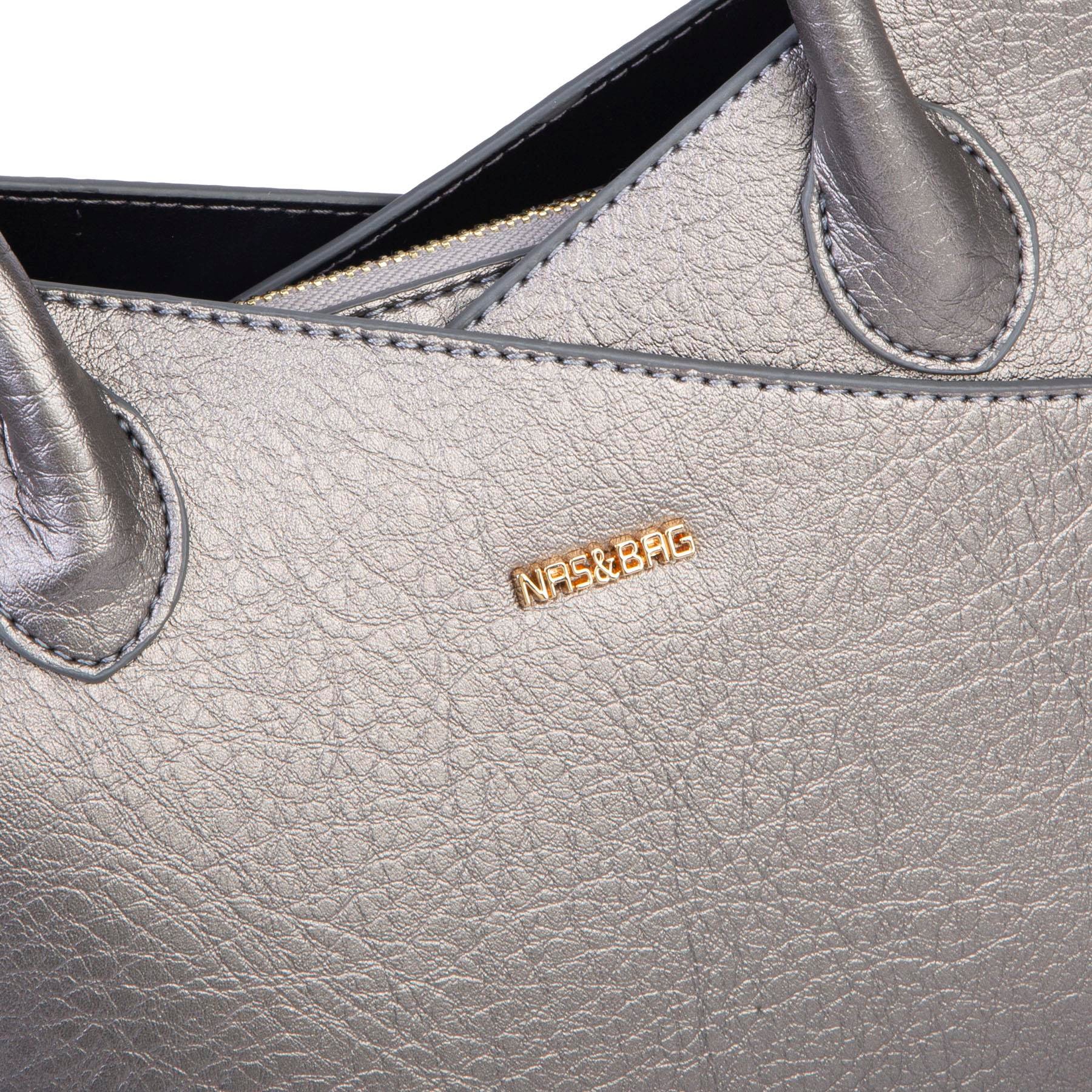 Nas Bag Kadın El ve Omuz Çantası Premium Seri Gri  Victoria