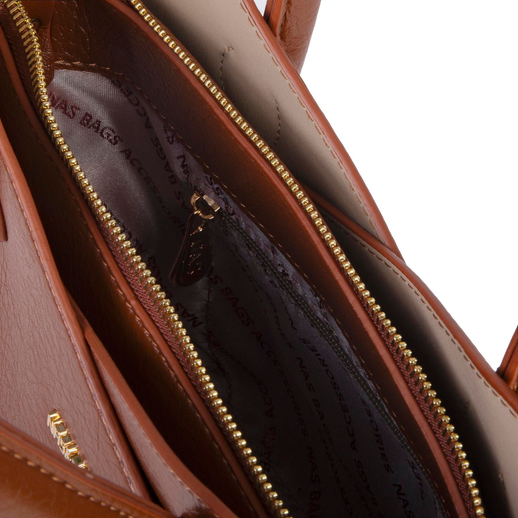 Nas Bag Kadın El ve Omuz Çantası Premium Seri Taba Victoria