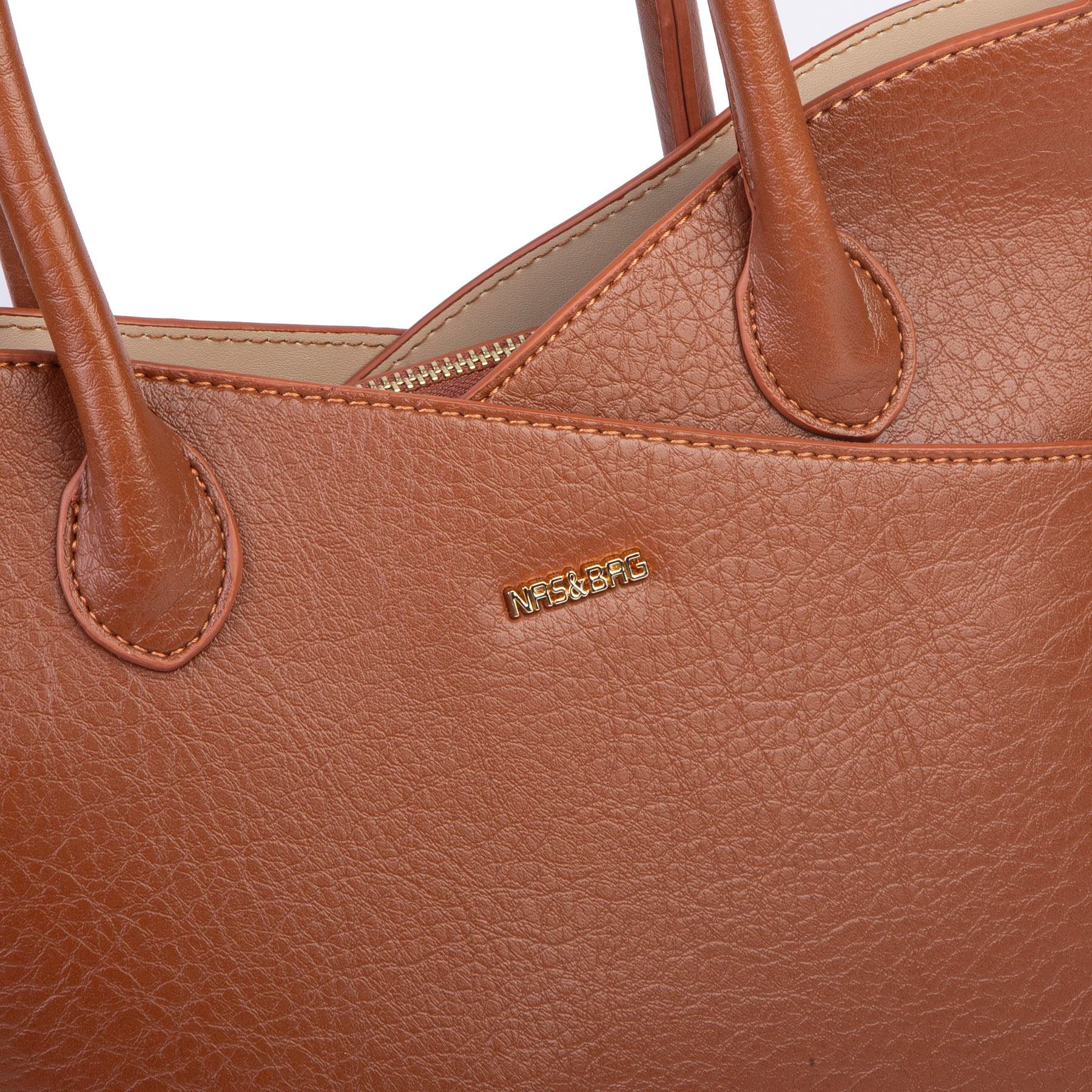 Nas Bag Kadın El ve Omuz Çantası Premium Seri Taba Victoria
