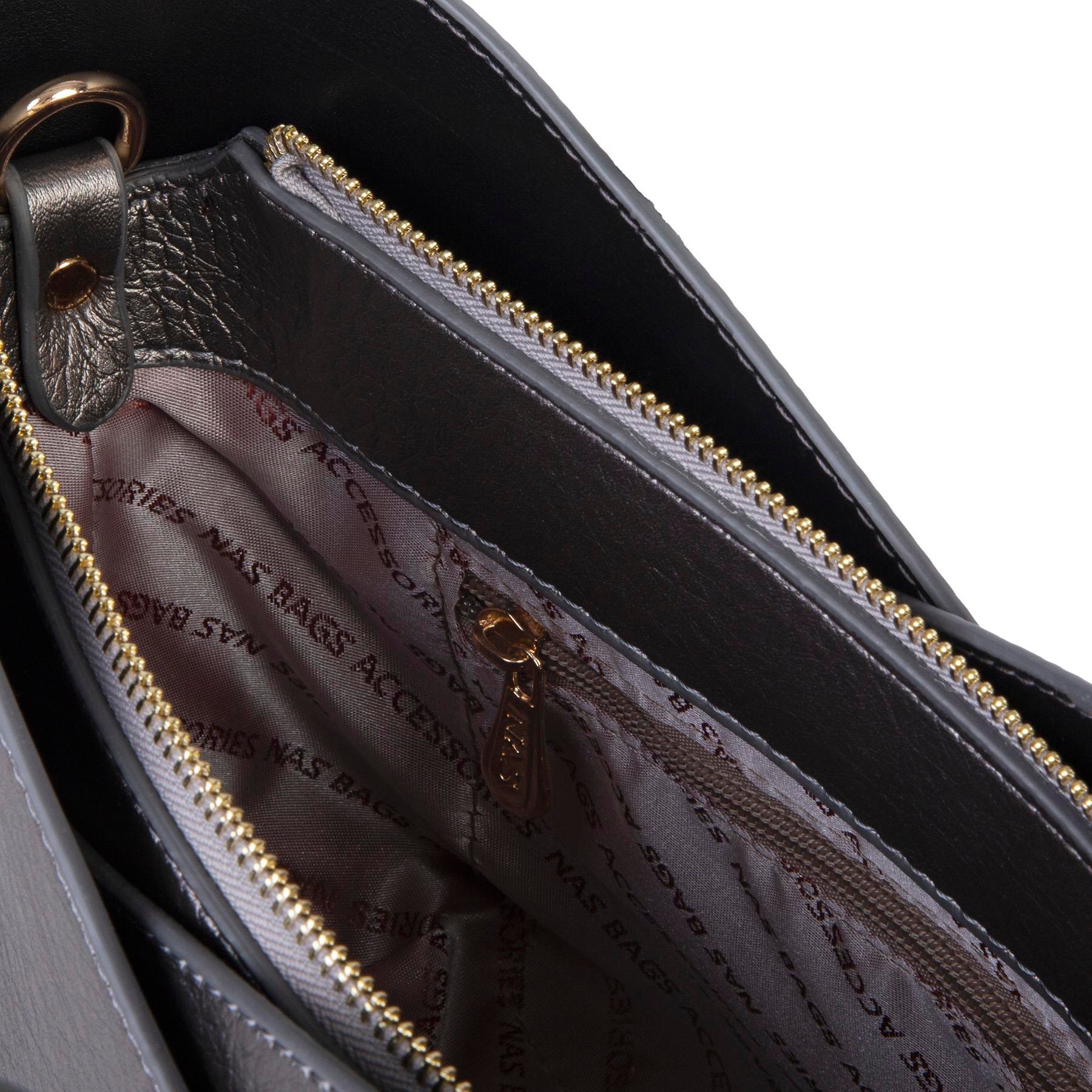 Nas Bag Kadın El ve Omuz Çantası Premium Seri Gri  Victoria