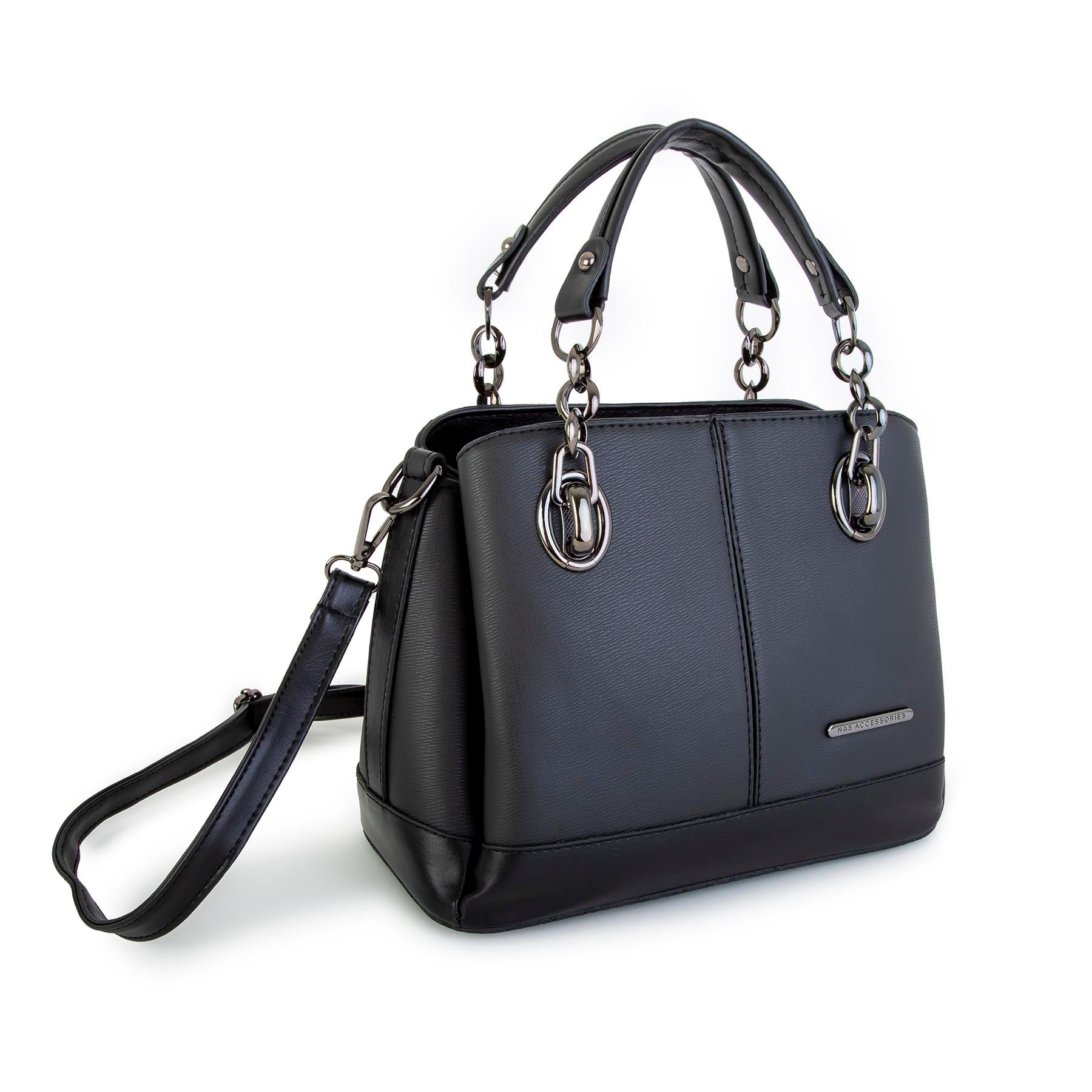 Nas Bag Kadın El ve Omuz Çantası Siyah Ardıç  (en:28 cm ; boy:21 cm )