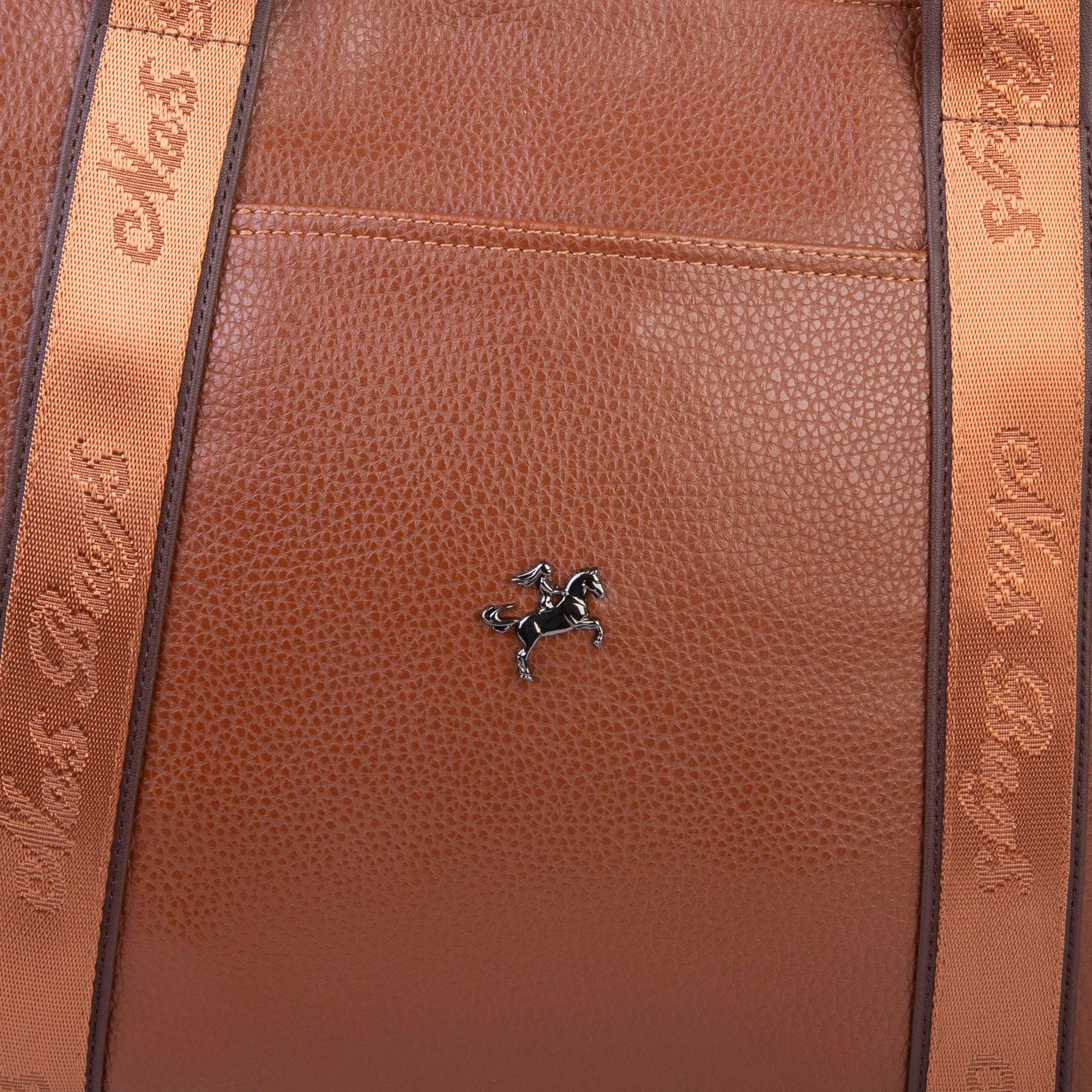 Nas Bag Kadın Extra Büyük Omuz Çantası ve Spor Çantası ( 46x36 cm ) Taba Kahve Lopez