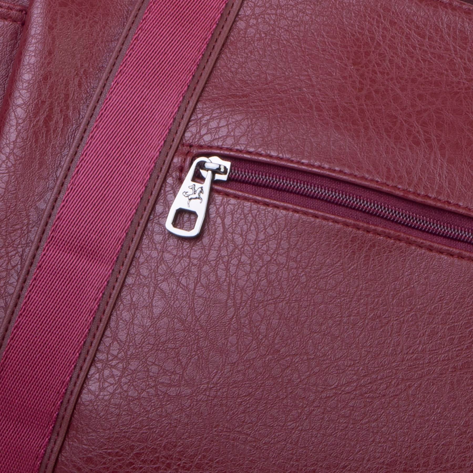 Nas Bag Kadın Extra Büyük Omuz Çantası ve Spor Çantası ( 46x36 cm ) Bordo Victoria