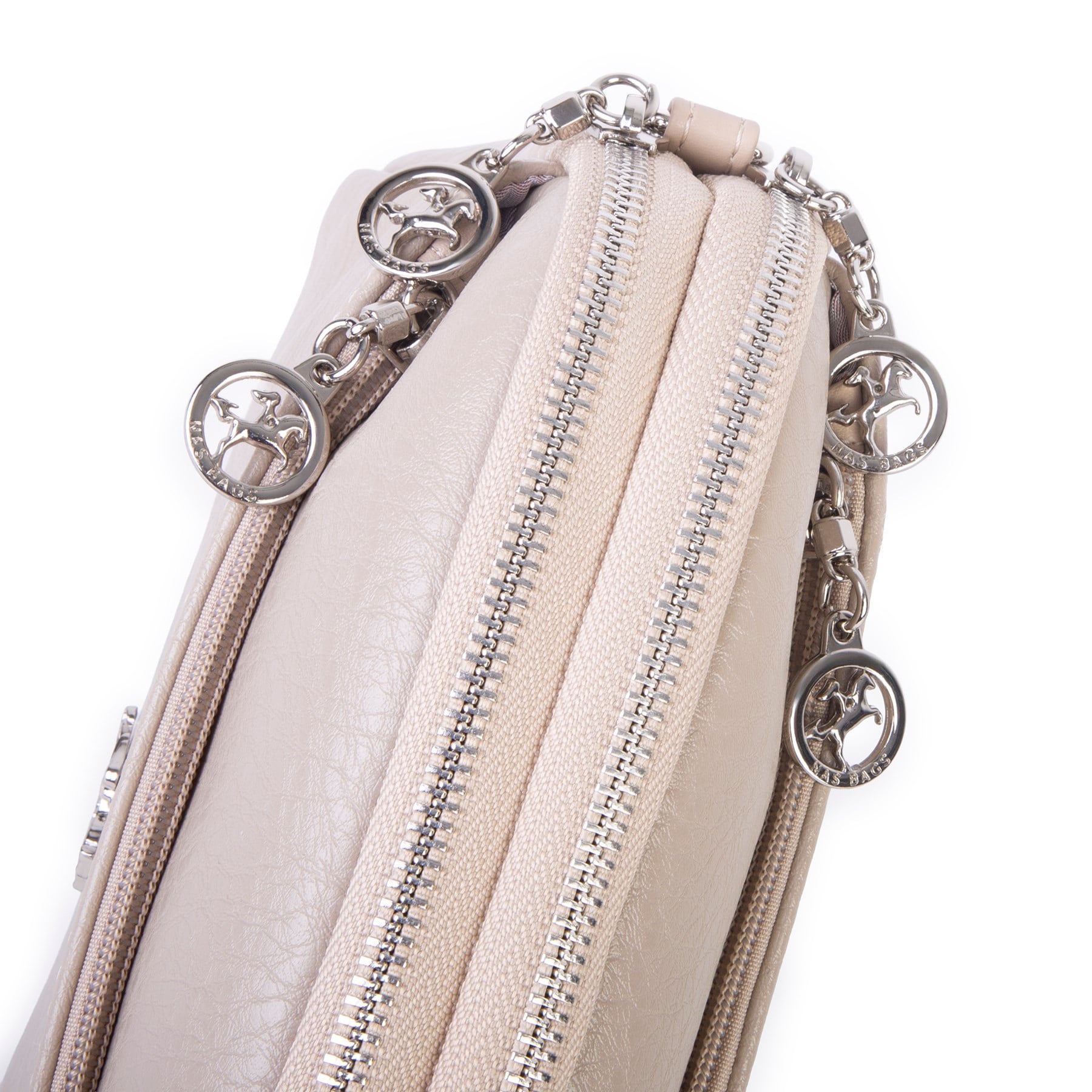 Nas Bag Kadın Günlük Sade Şık Çok Gözlü Çapraz Çanta (23x14 cm) Kum Victoria
