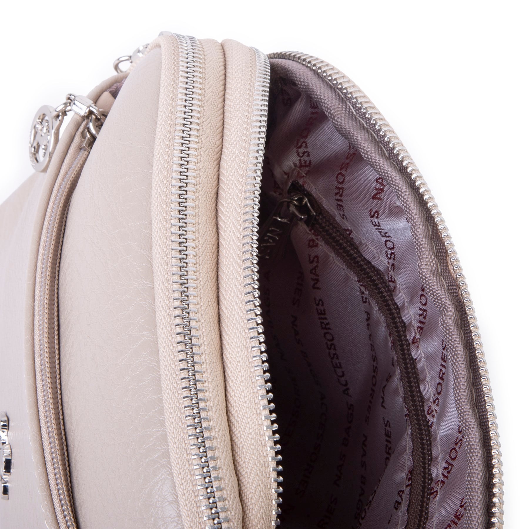 Nas Bag Kadın Günlük Sade Şık Çok Gözlü Çapraz Çanta (23x14 cm) Kum Victoria