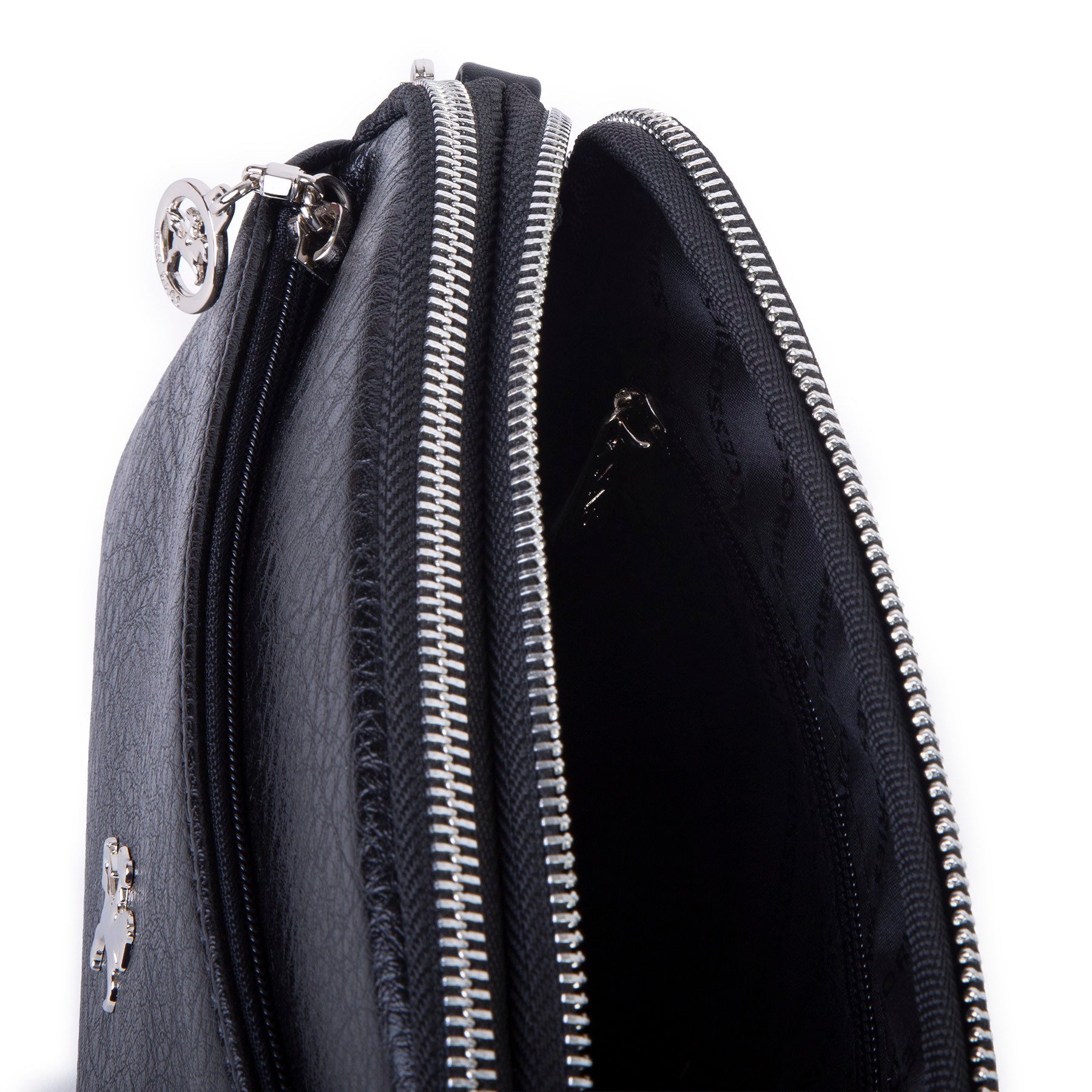 Nas Bag Kadın Günlük Sade Şık Çok Gözlü Çapraz Çanta (23x14 cm) Siyah Victoria