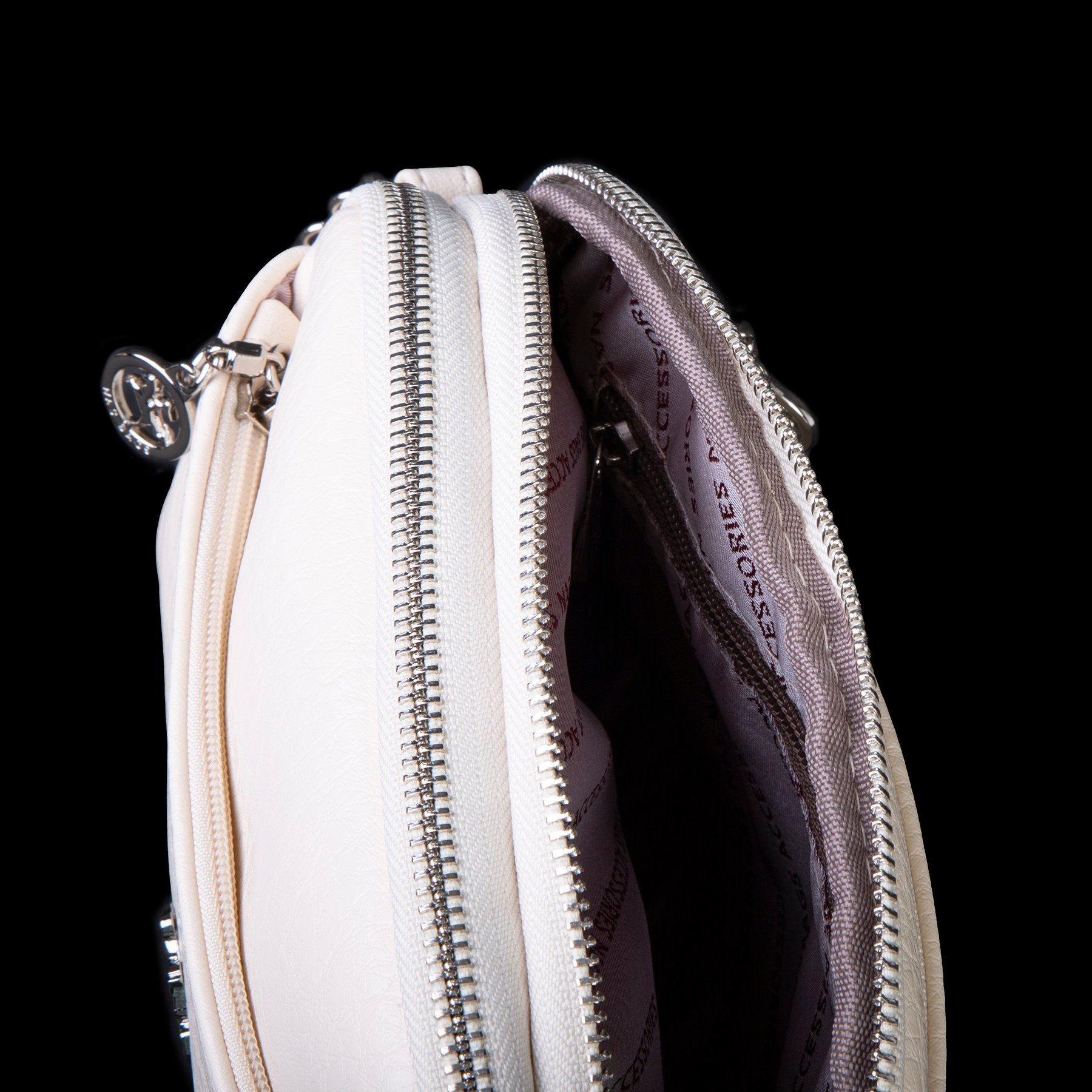 Nas Bag Kadın Günlük Sade Şık Çok Gözlü Çapraz Çanta (23x14 cm) Krem Victoria