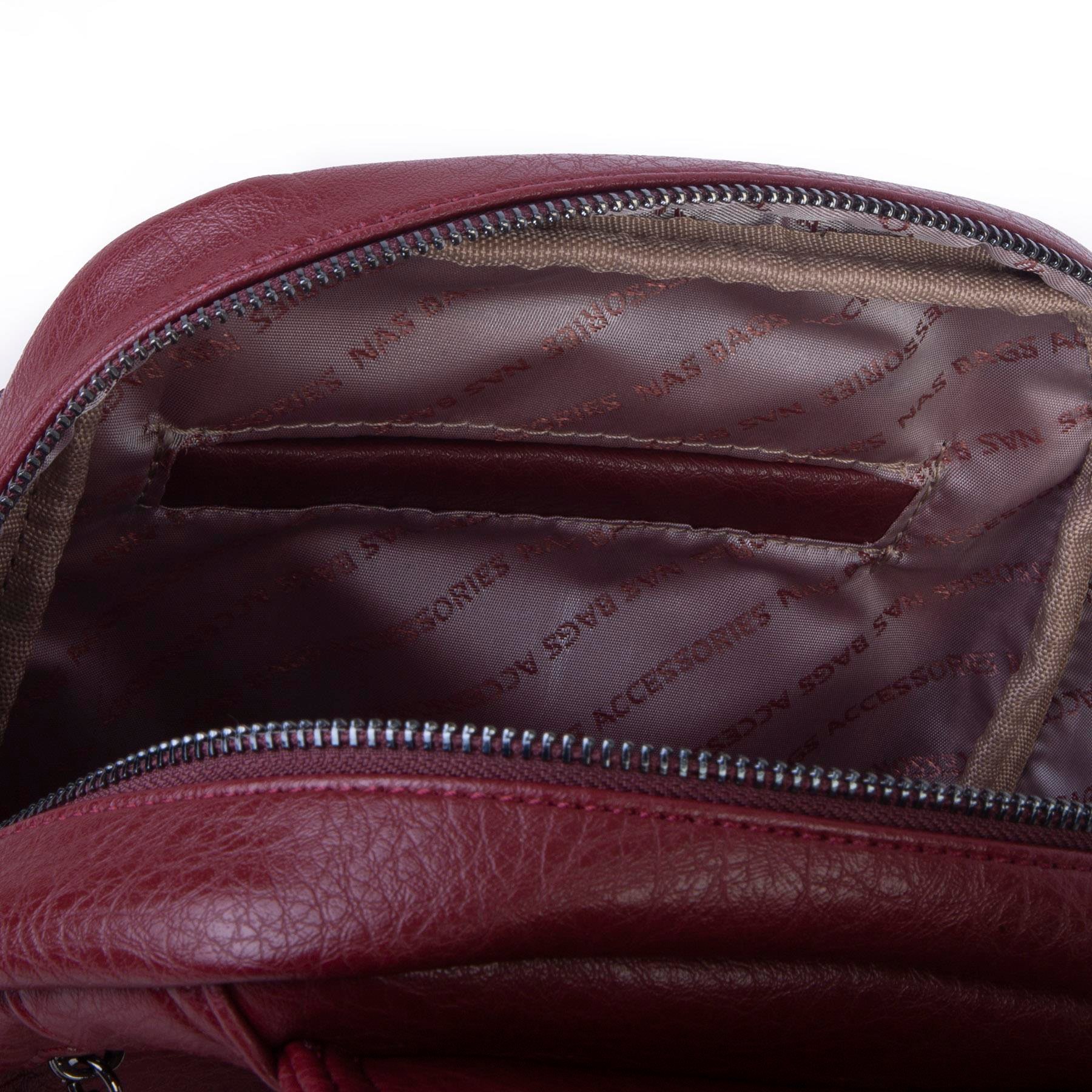 Nas Bag Kadın Kapaklı Sırt Çantası Bordo Victoria