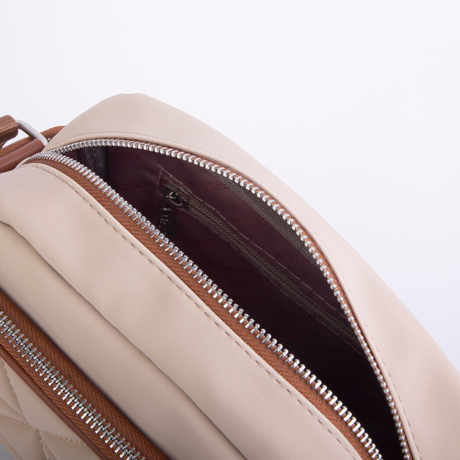 Nas Bag Kadın Kapitone Çok Cepli Çapraz Çanta Kum Taba Buzzy 