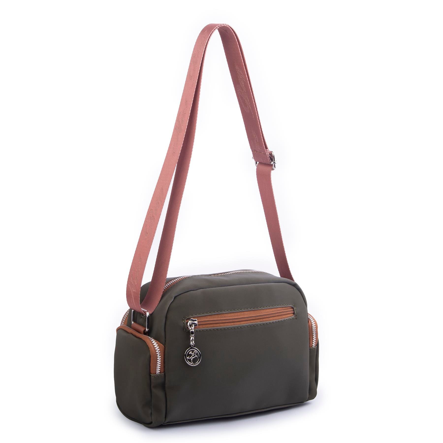 Nas Bag Kadın Kapitone Çok Cepli Çapraz Çanta Yeşil Taba Buzzy