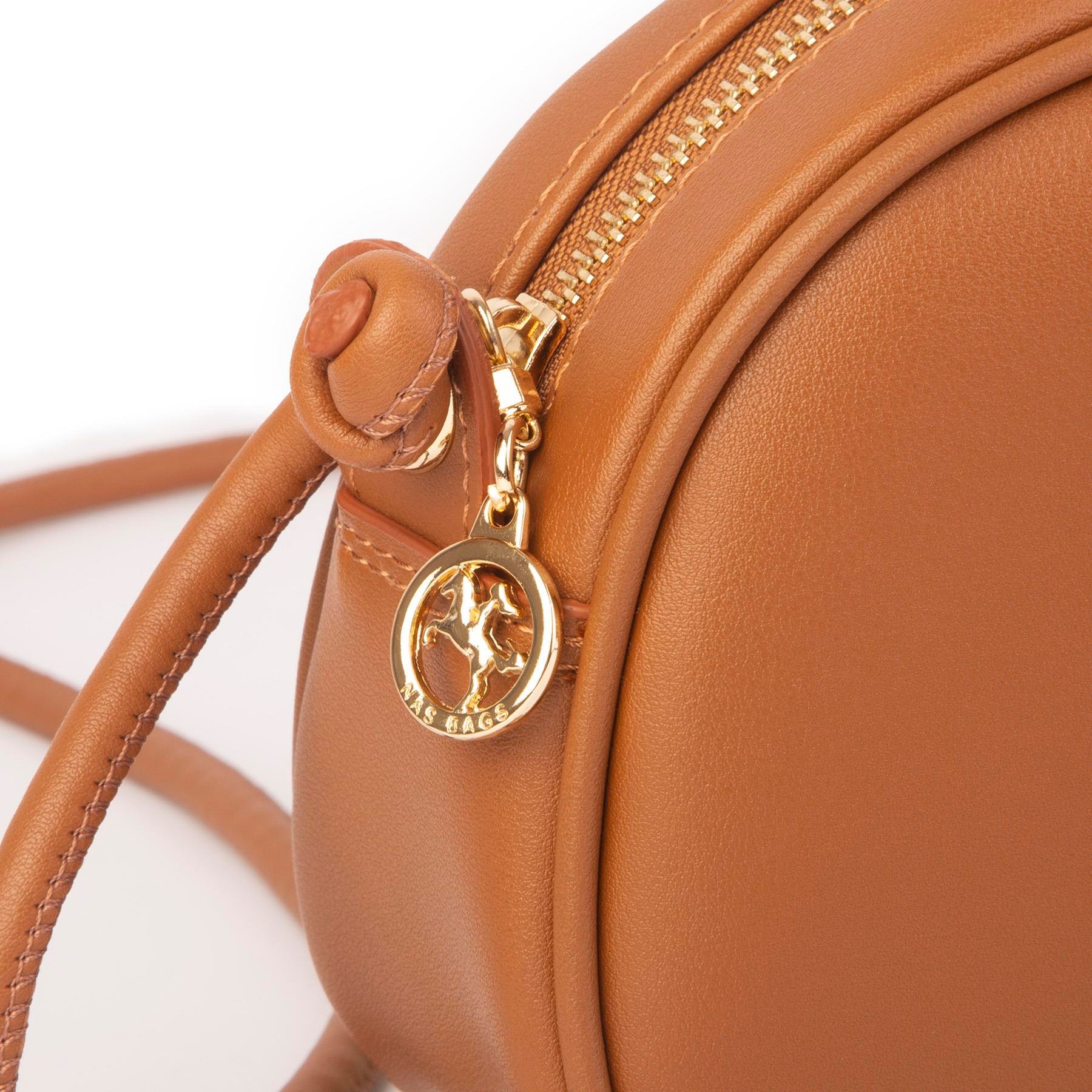 Nas Bag Kadın  Mini Çapraz Çanta Taba Luna (21x16x8 cm)