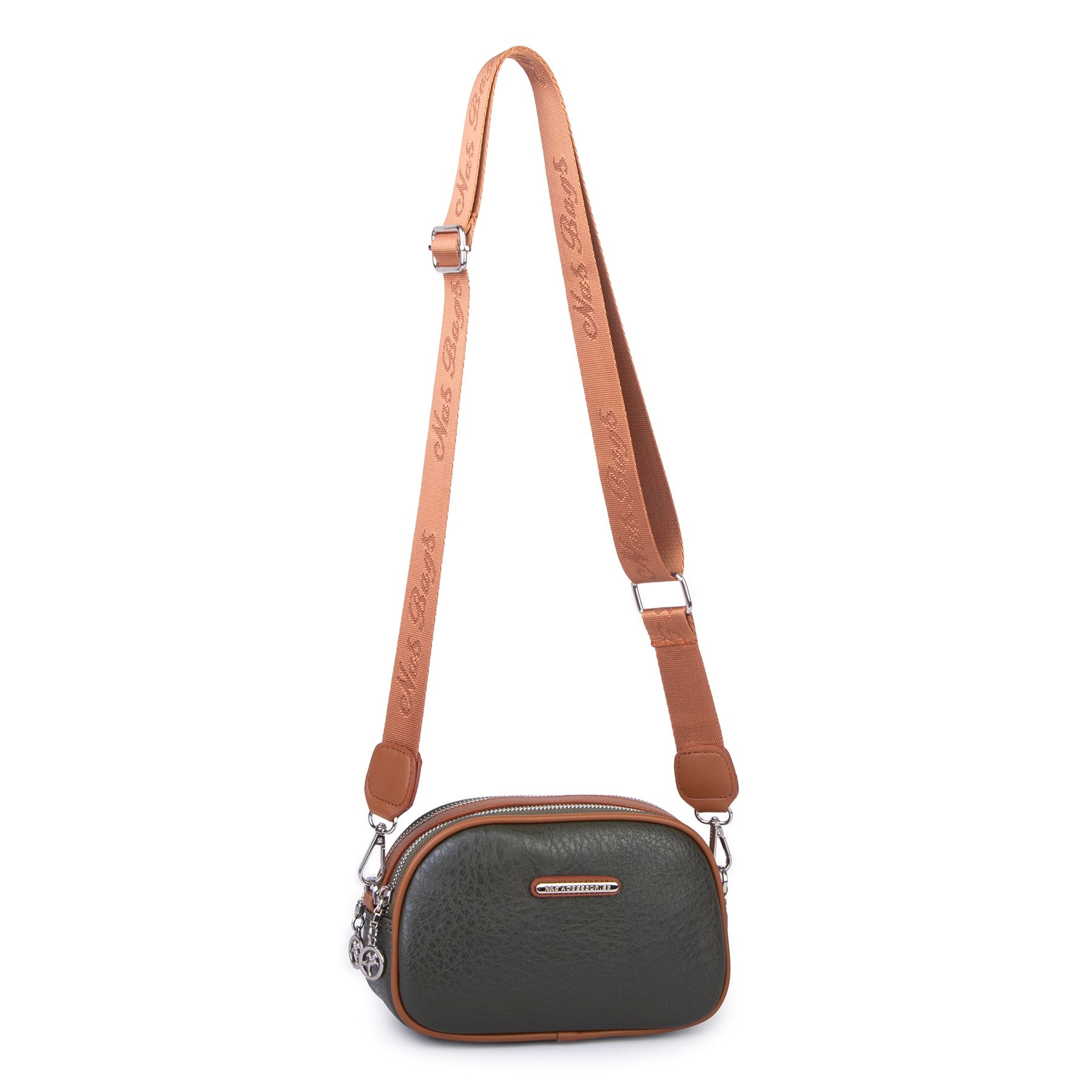 Nas Bag Kadın Mini Çapraz Çift Gözlü Çanta Haki Taba Victoria