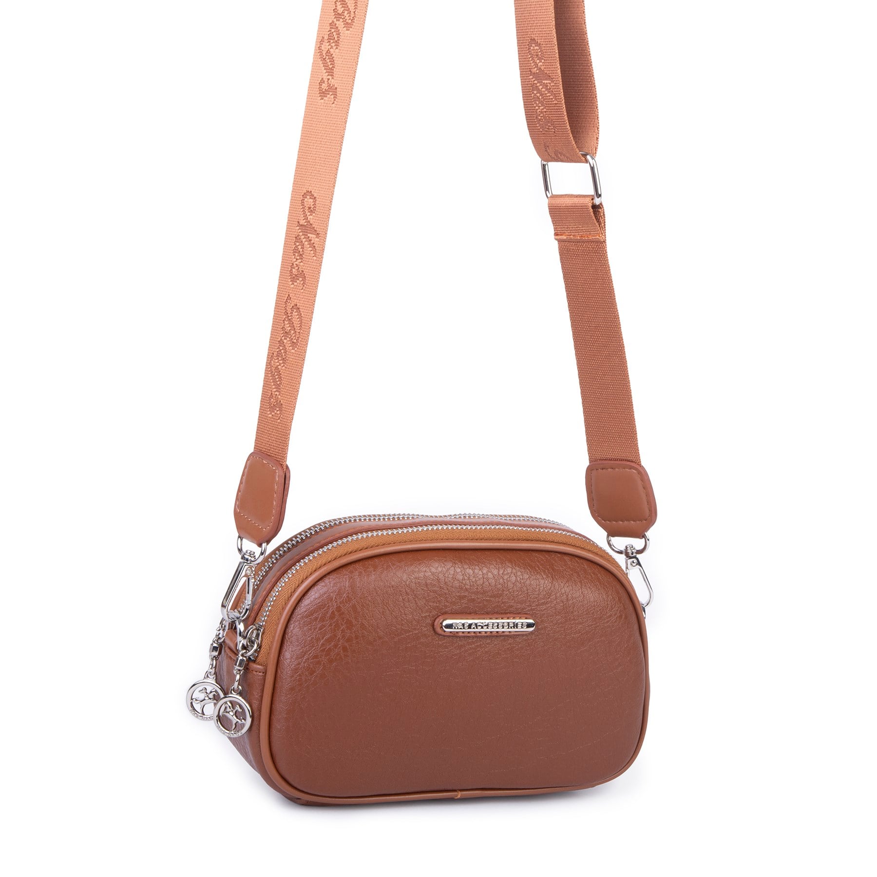 Nas Bag Kadın Mini Çapraz Çift Gözlü Çanta Taba Victoria