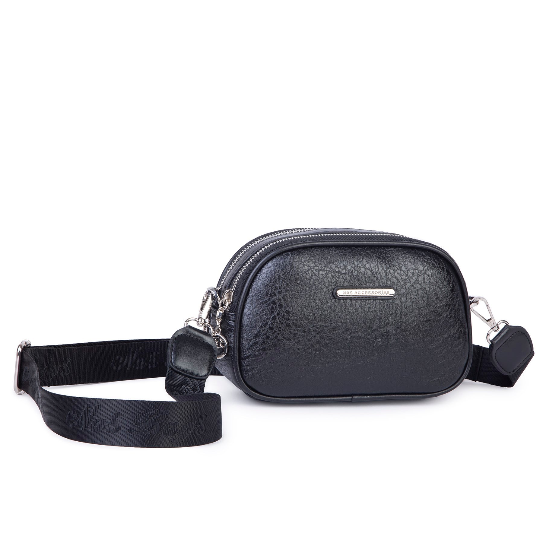 Nas Bag Kadın Mini Çapraz Çift Gözlü Çanta Siyah Victoria
