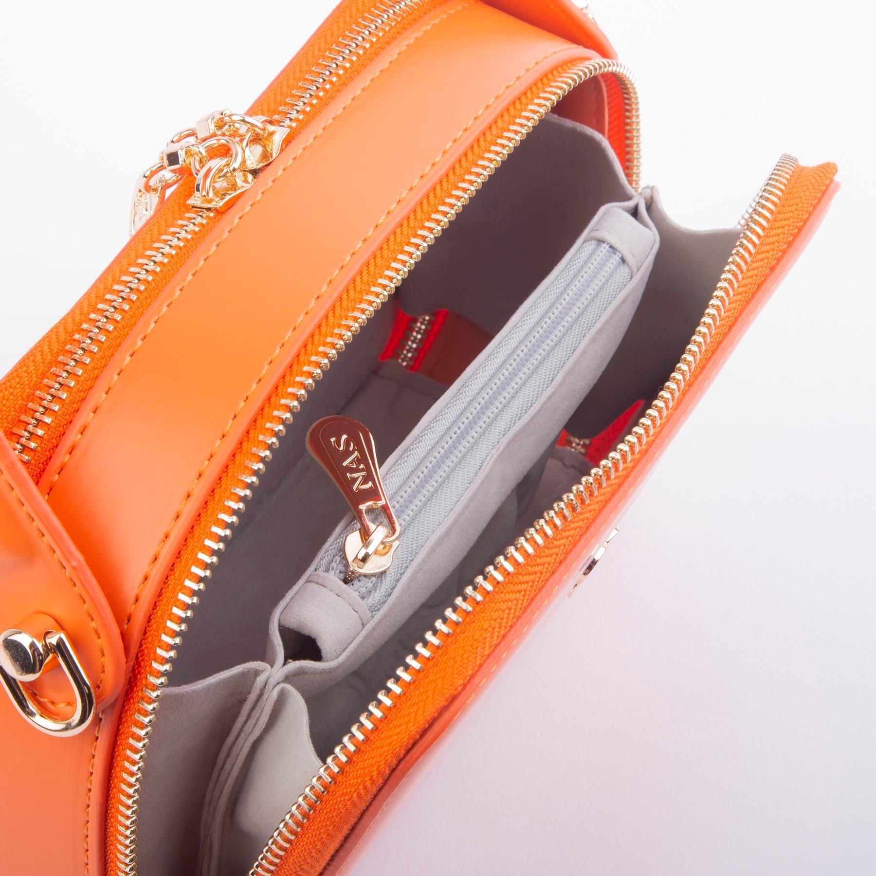 Nas Bag Kadın Mini El ve Çapraz Çanta Turuncu  (en:20 boy :15)