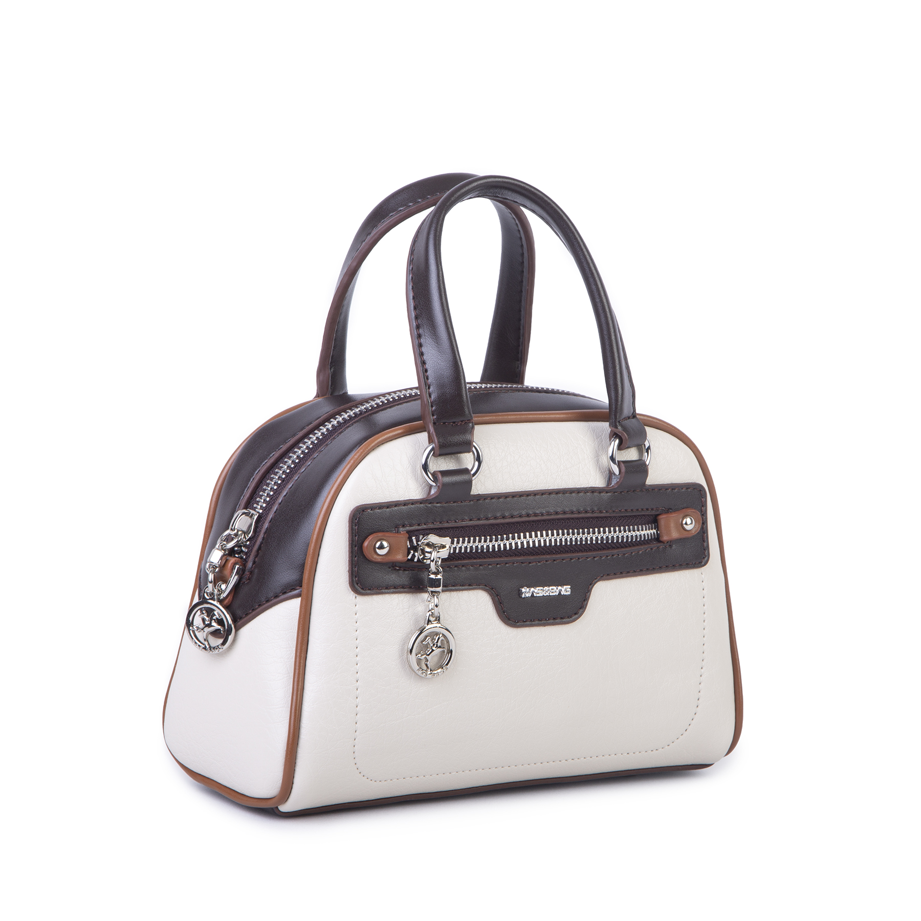 Nas Bag Kadın Mini El ve Çapraz Çanta Krem Kahve Taba Victoria