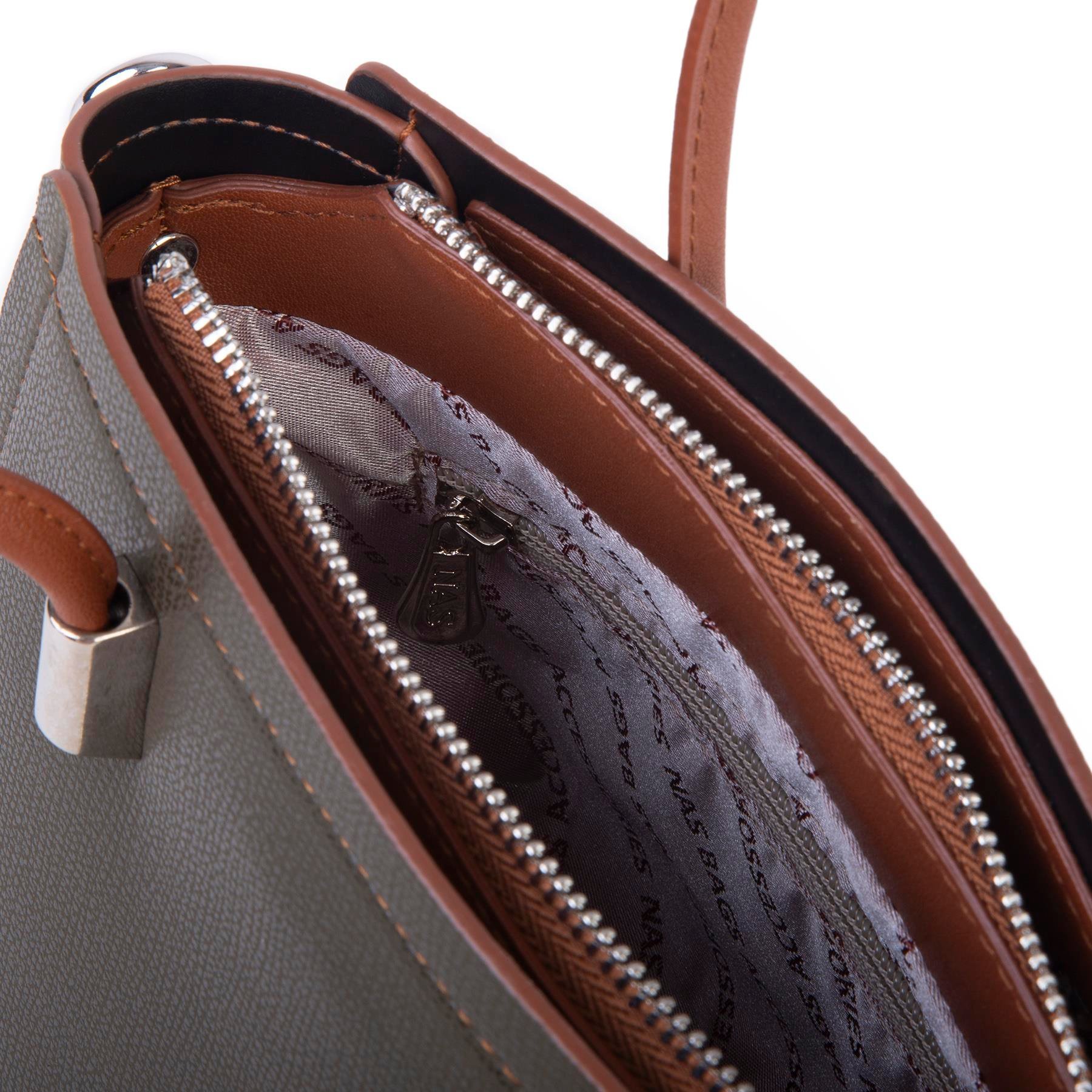 Nas Bag Kadın Mini El ve Çapraz Çanta Yeşil Taba