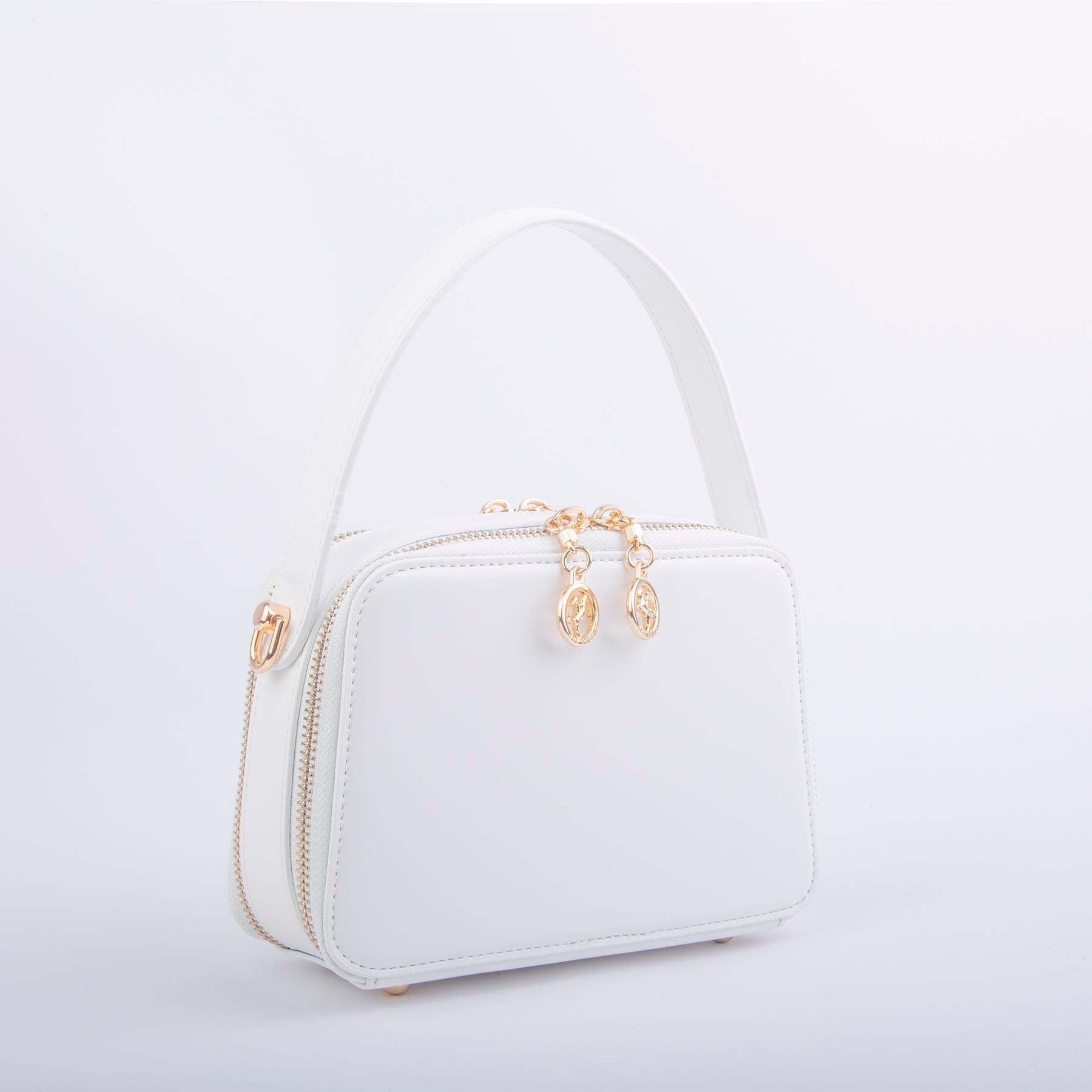 Nas Bag Kadın Mini El ve Çapraz Çanta Beyaz  (en:20 boy :15)