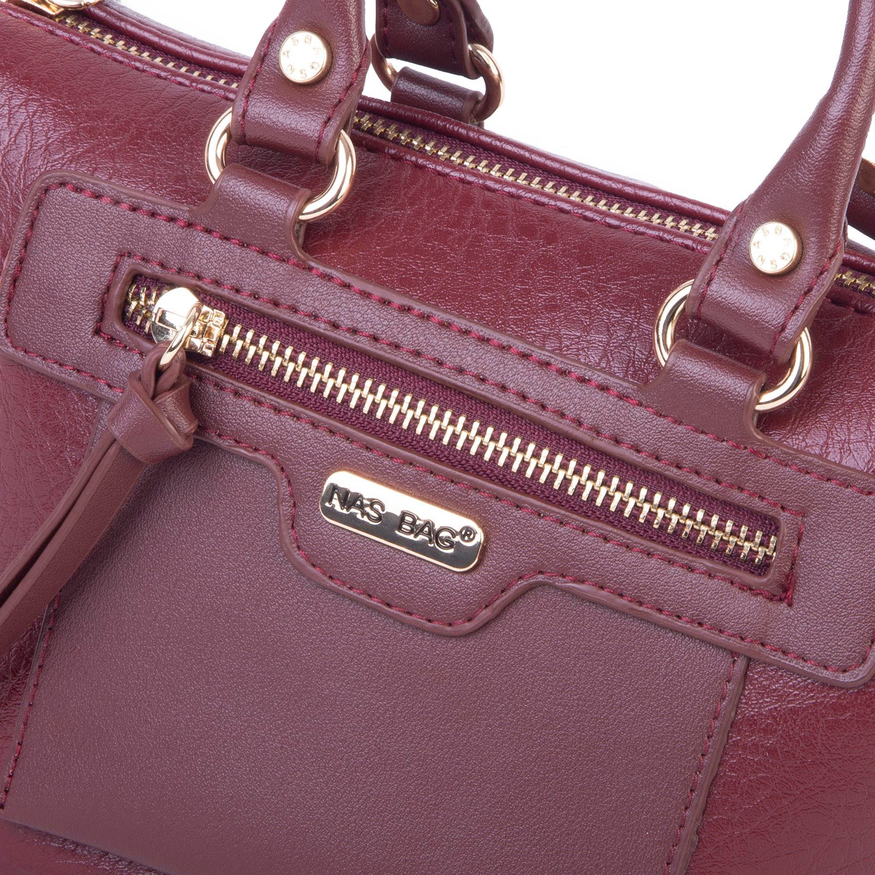 Nas Bag Kadın Mini El ve Postacı Çantası Bordo Victoria