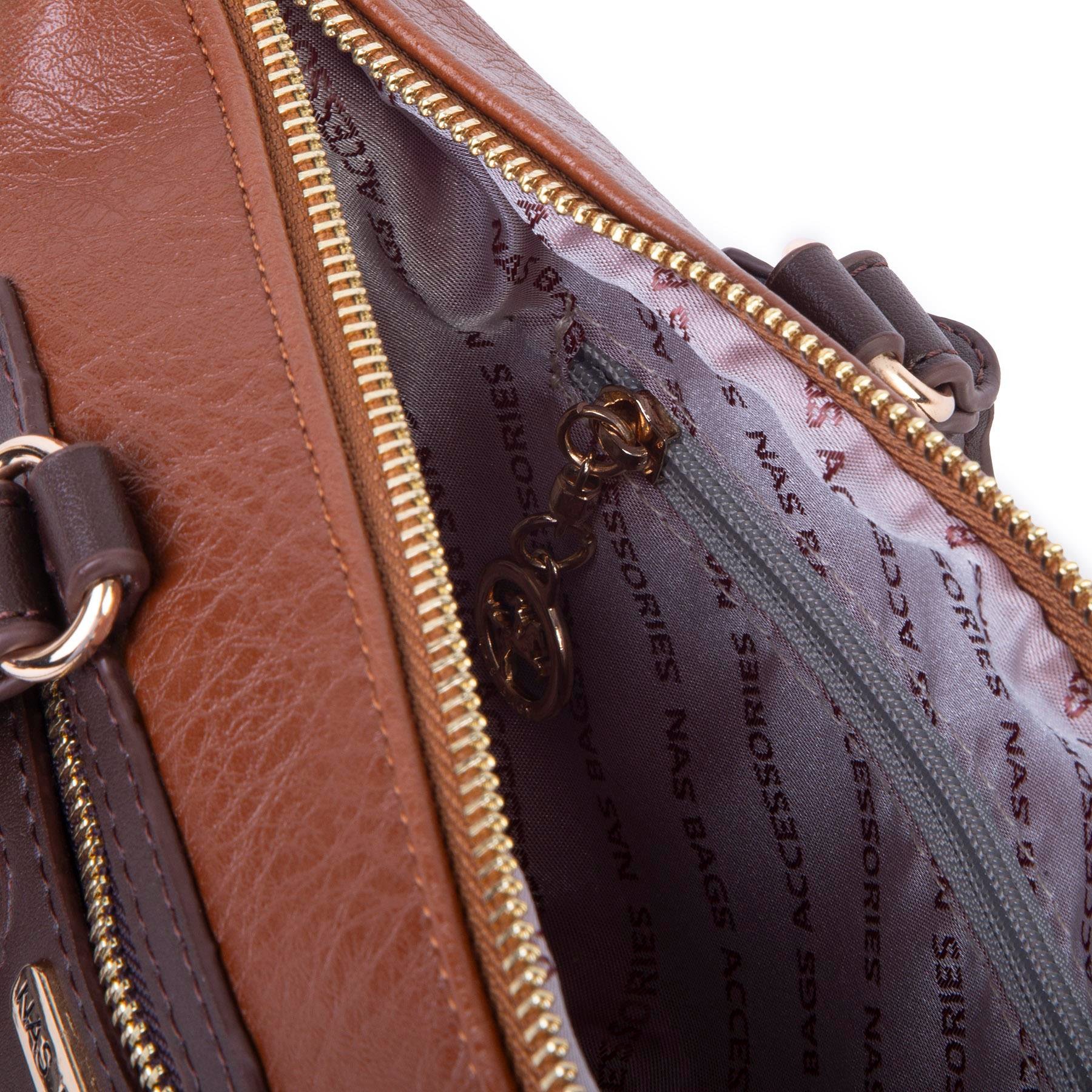 Nas Bag Kadın Mini El ve Postacı Çantası Taba Kahve Victoria