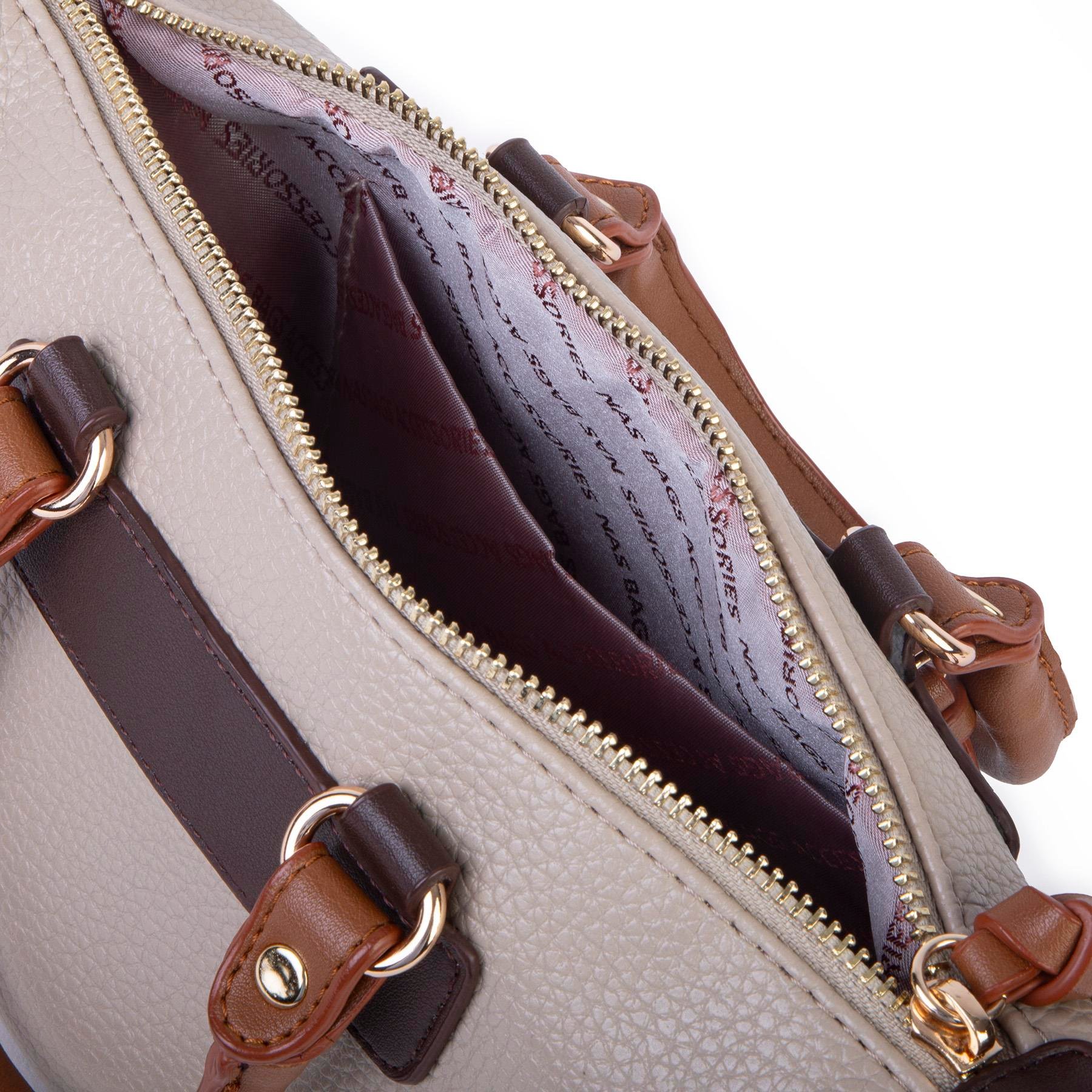 Nas Bag Kadın Mini El ve Postacı Çantası Kum Taba Kahve Lopez