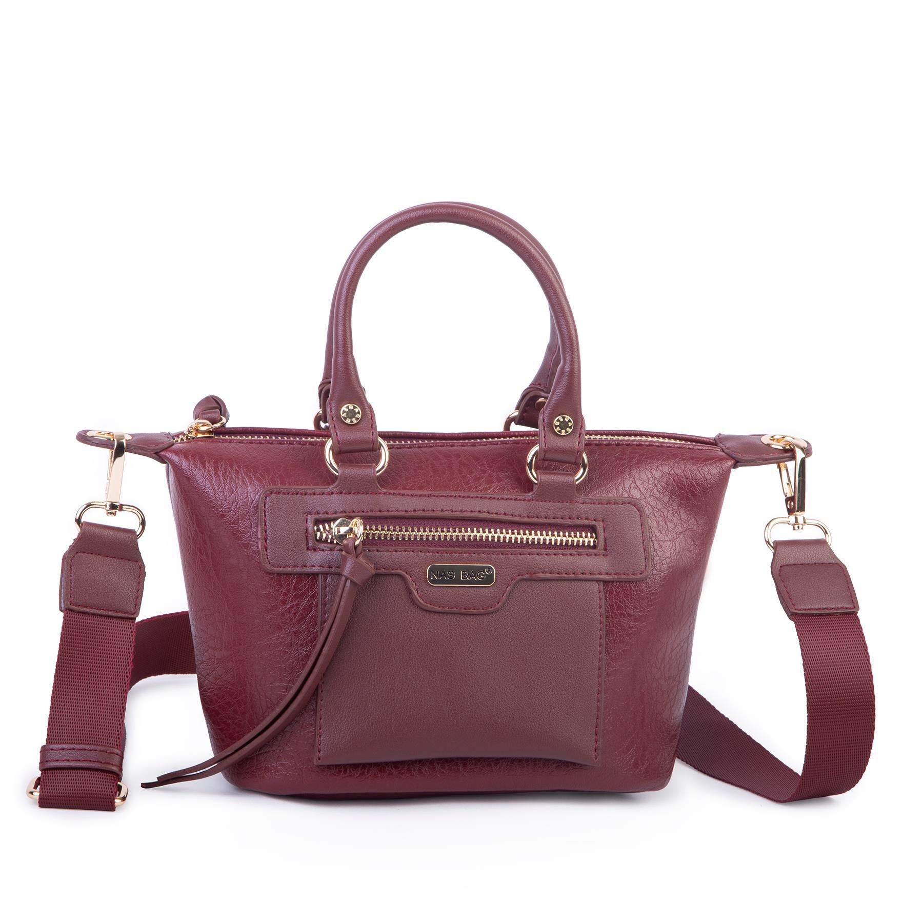 Nas Bag Kadın Mini El ve Postacı Çantası Bordo Victoria