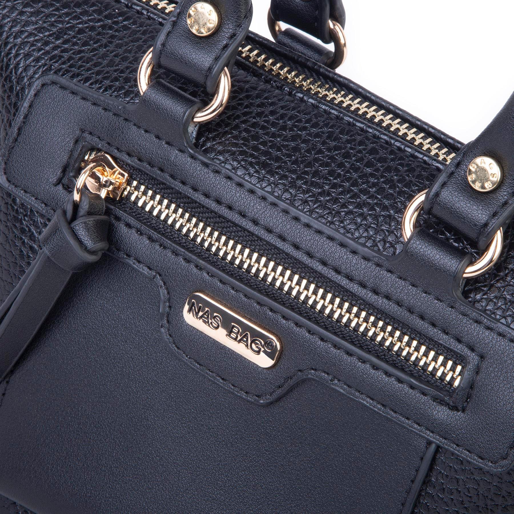 Nas Bag Kadın Mini El ve Postacı Çantası Siyah Lopez 