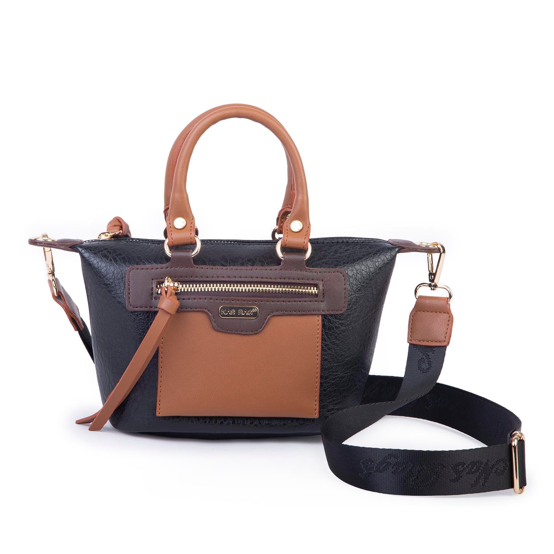 Nas Bag Kadın Mini El ve Postacı Çantası Siyah Taba Kahve Victoria