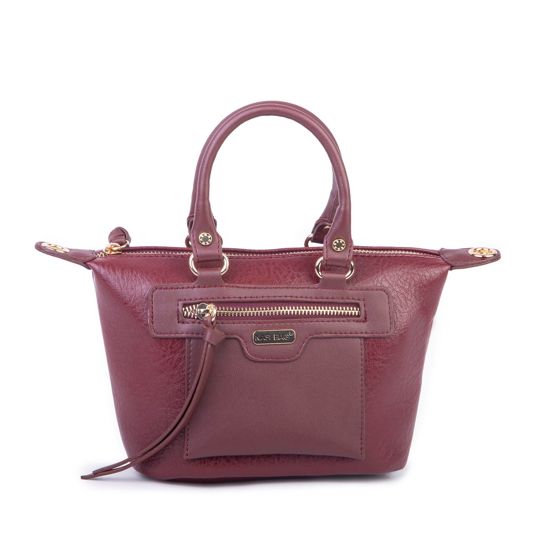 Nas Bag Kadın Mini El ve Postacı Çantası Bordo Victoria