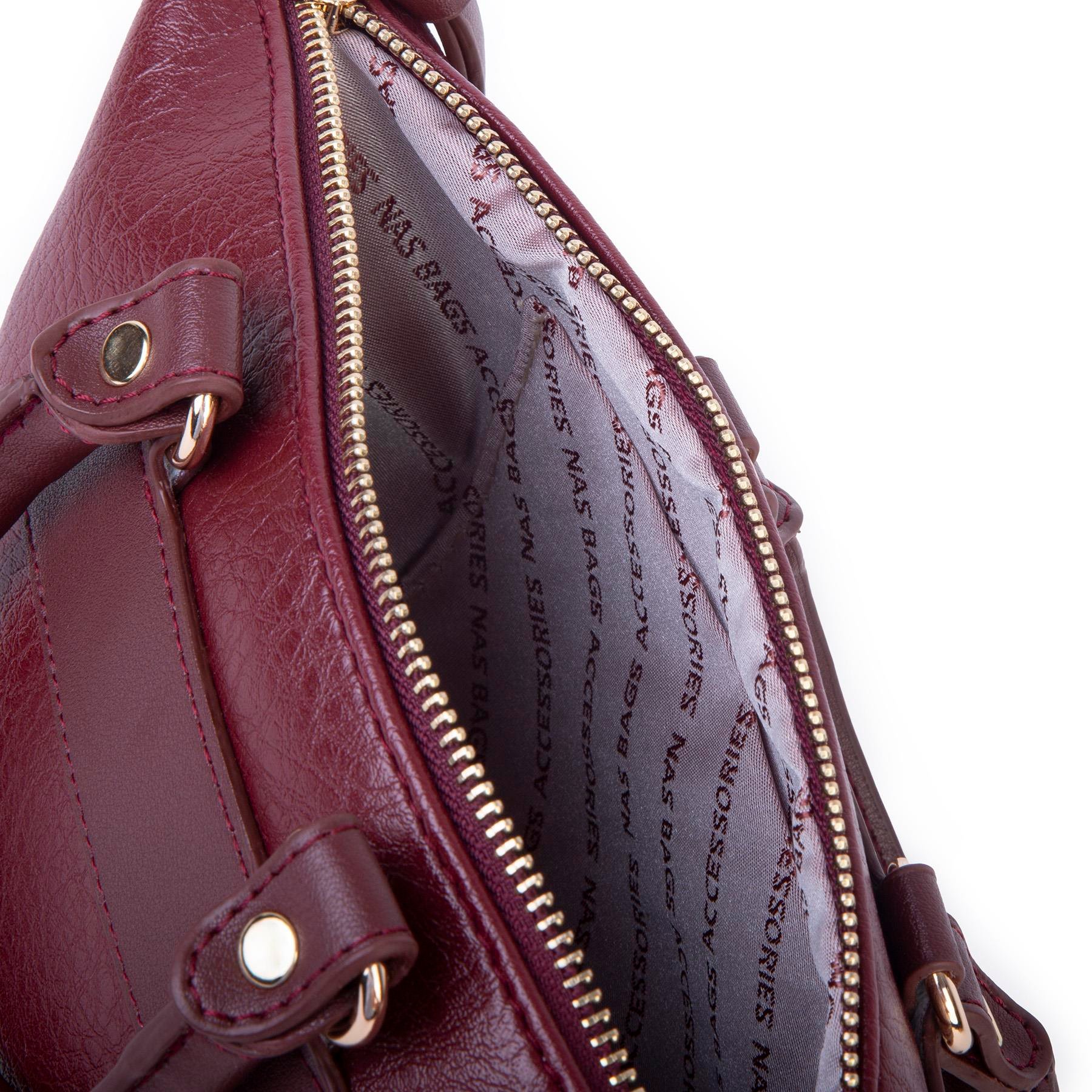 Nas Bag Kadın Mini El ve Postacı Çantası Bordo Victoria