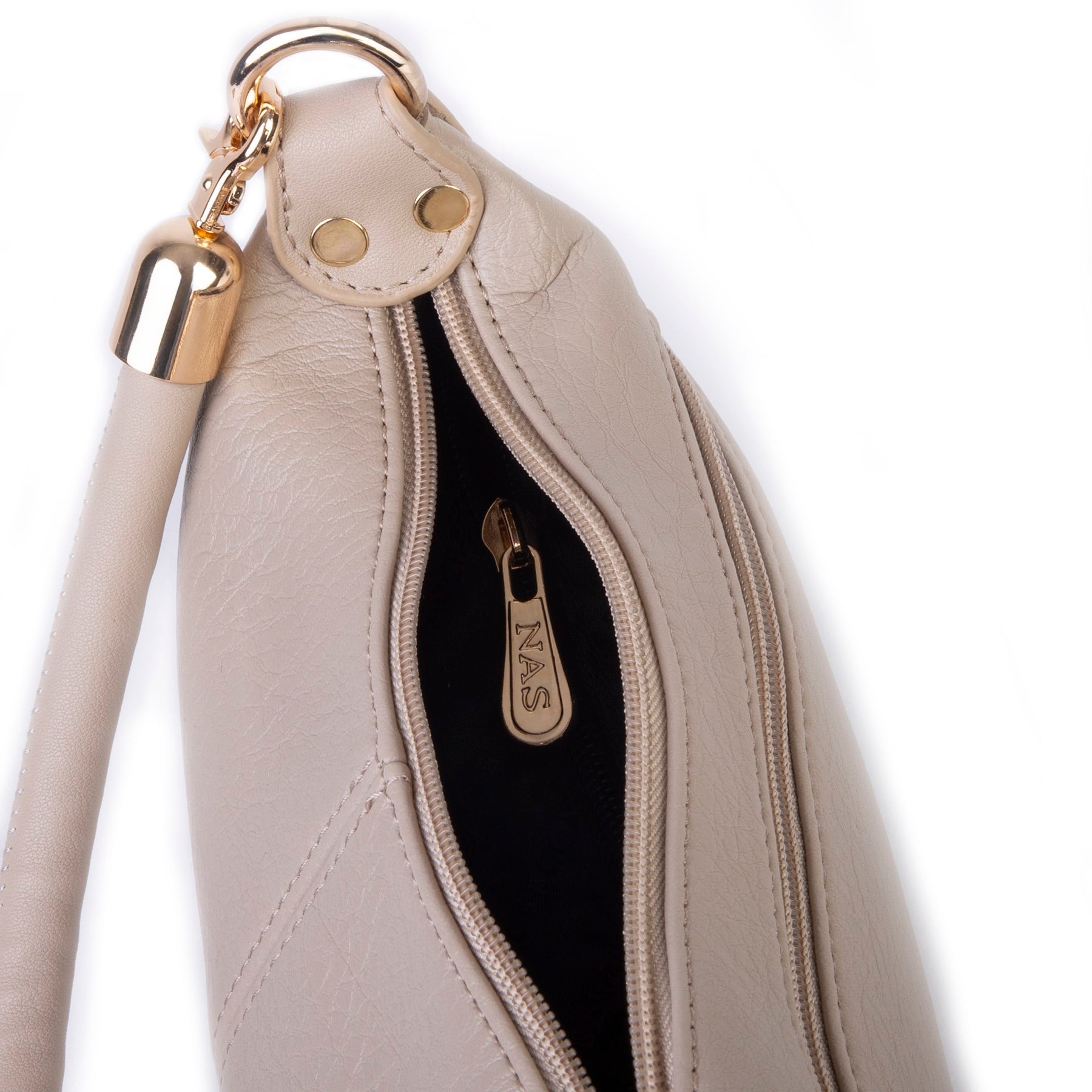 Nas Bag Kadın Mini Omuz ve Çapraz Çanta Örgülü Askılı (en: 23 cm , boy: 14 cm) Kum
