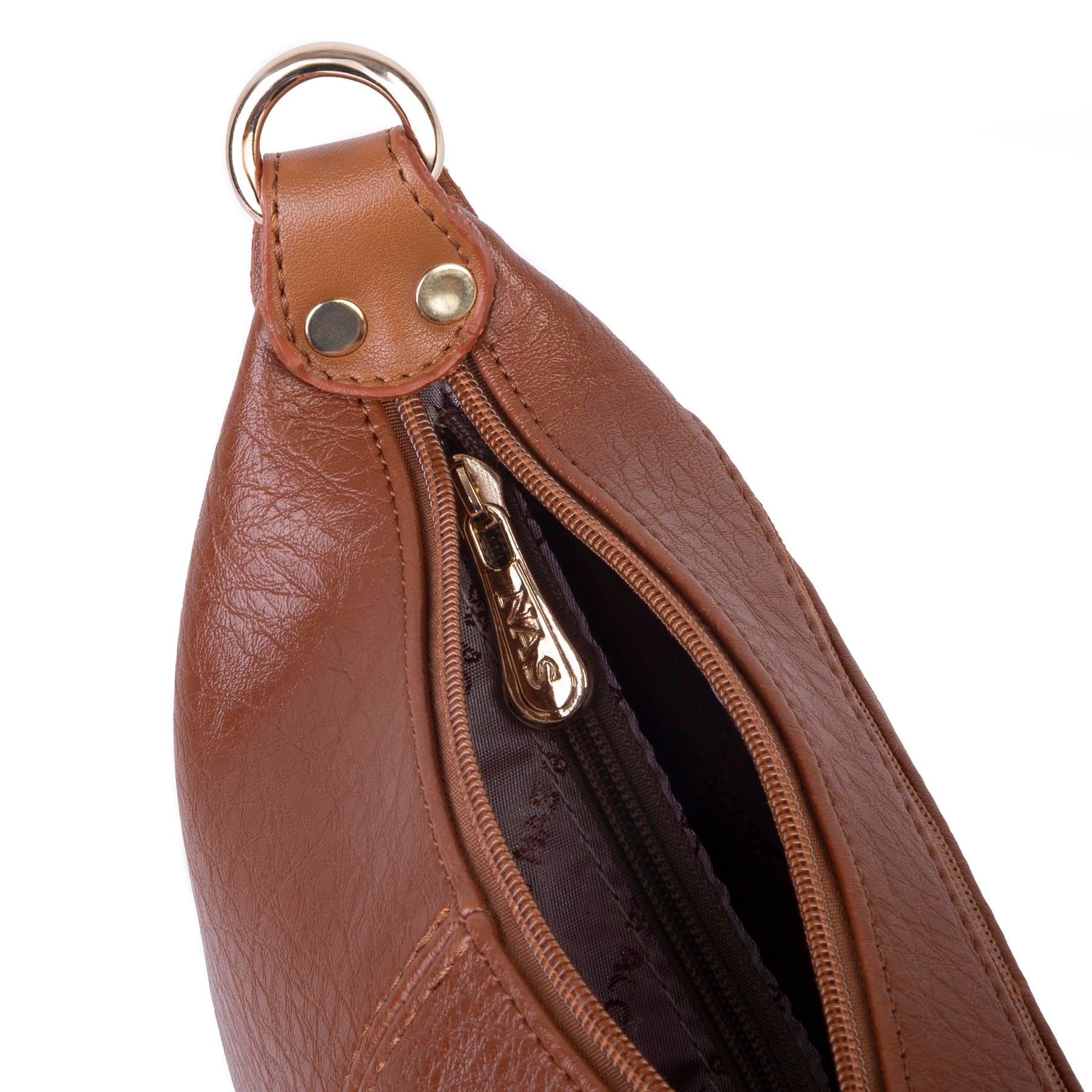 Nas Bag Kadın Mini Omuz ve Çapraz Çanta Örgülü Askılı (en: 23 cm , boy: 14 cm) Taba Victoria