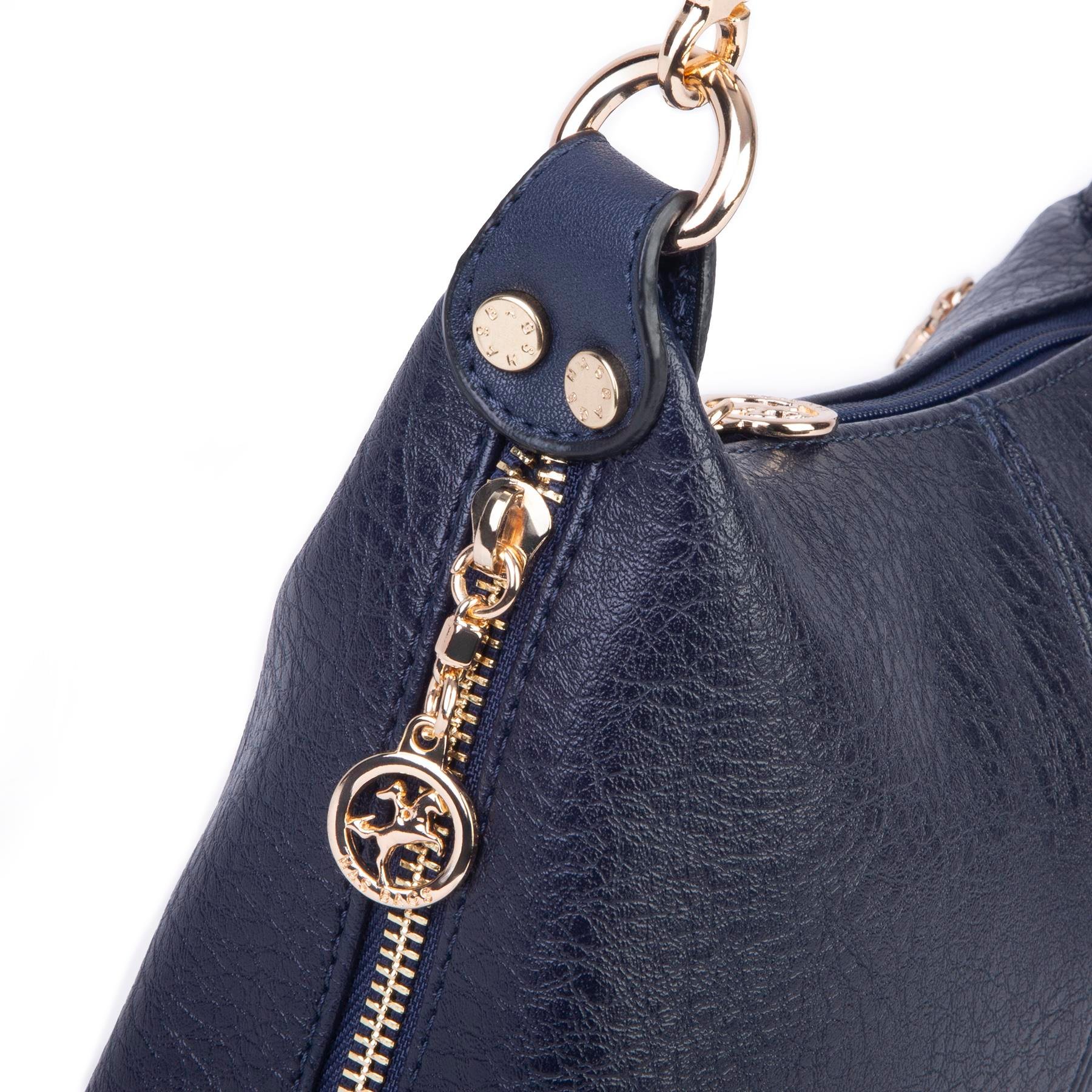 Nas Bag Kadın Mini Omuz ve Çapraz Çanta Örgülü Askılı (en: 23 cm , boy: 14 cm) Lacivert  Victoria