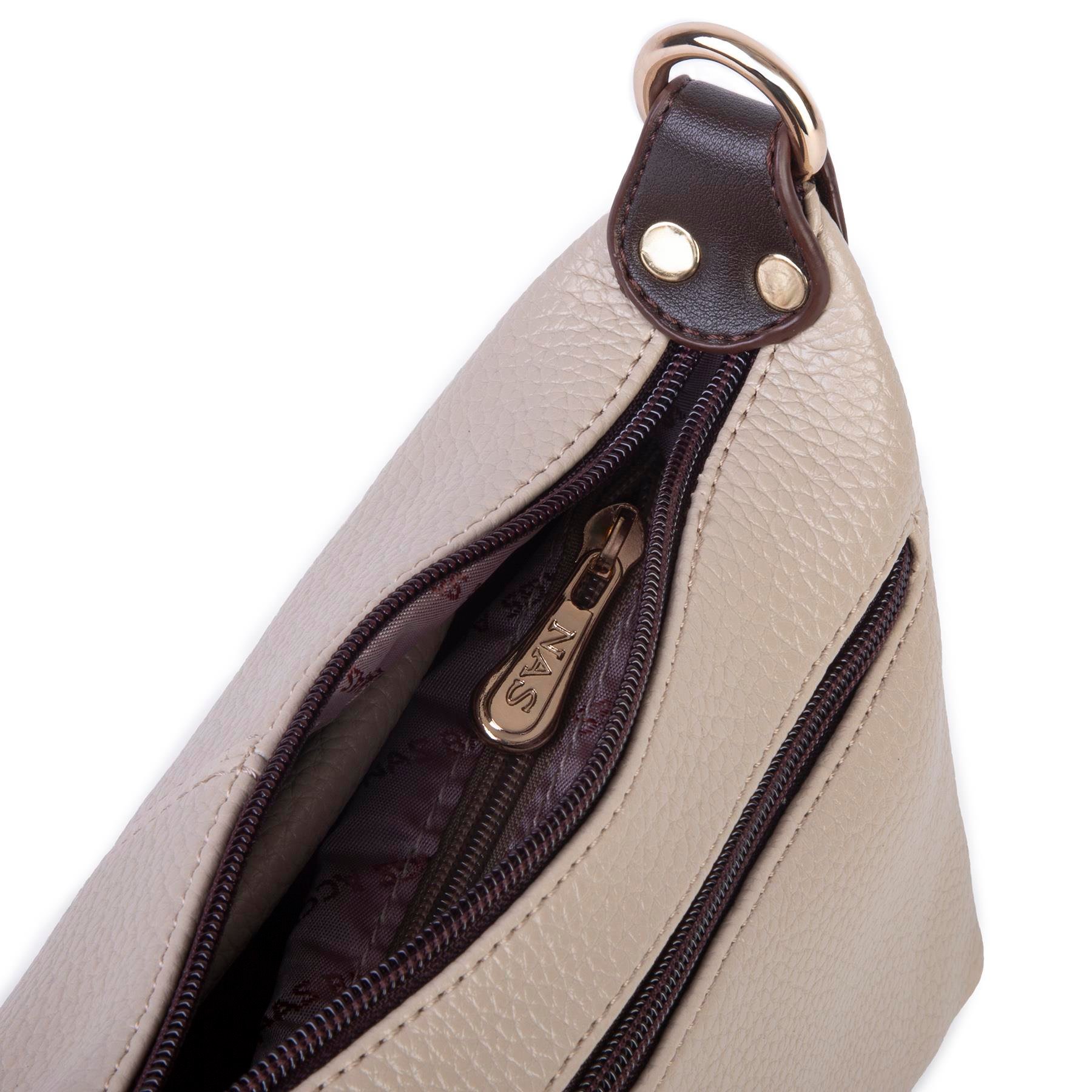 Nas Bag Kadın Mini Omuz ve Çapraz Çanta Örgülü Askılı (en: 23 cm , boy: 14 cm)  Kum Kahve Lopez