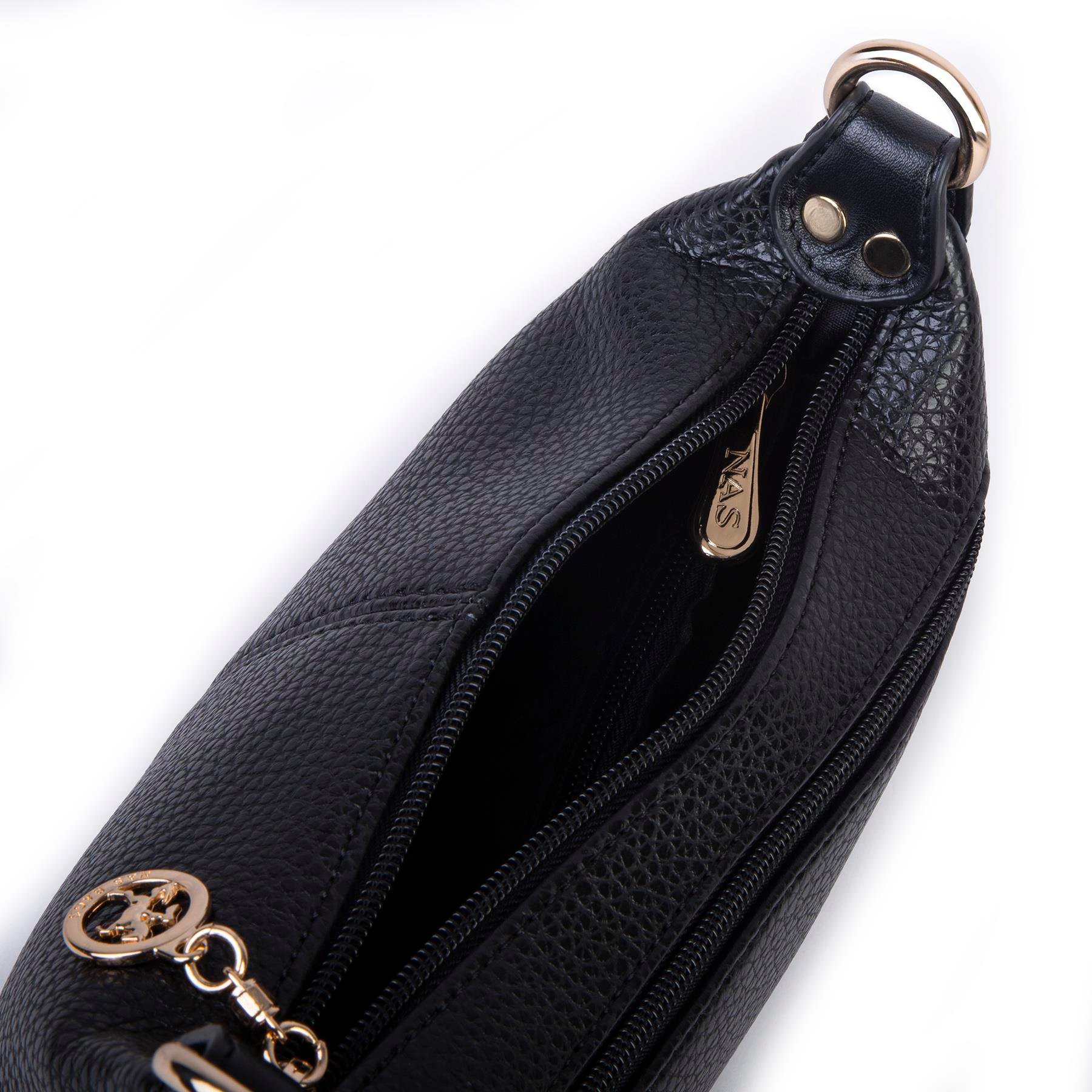 Nas Bag Kadın Mini Omuz ve Çapraz Çanta Örgülü Askılı (en: 23 cm , boy: 14 cm) Siyah Lopez