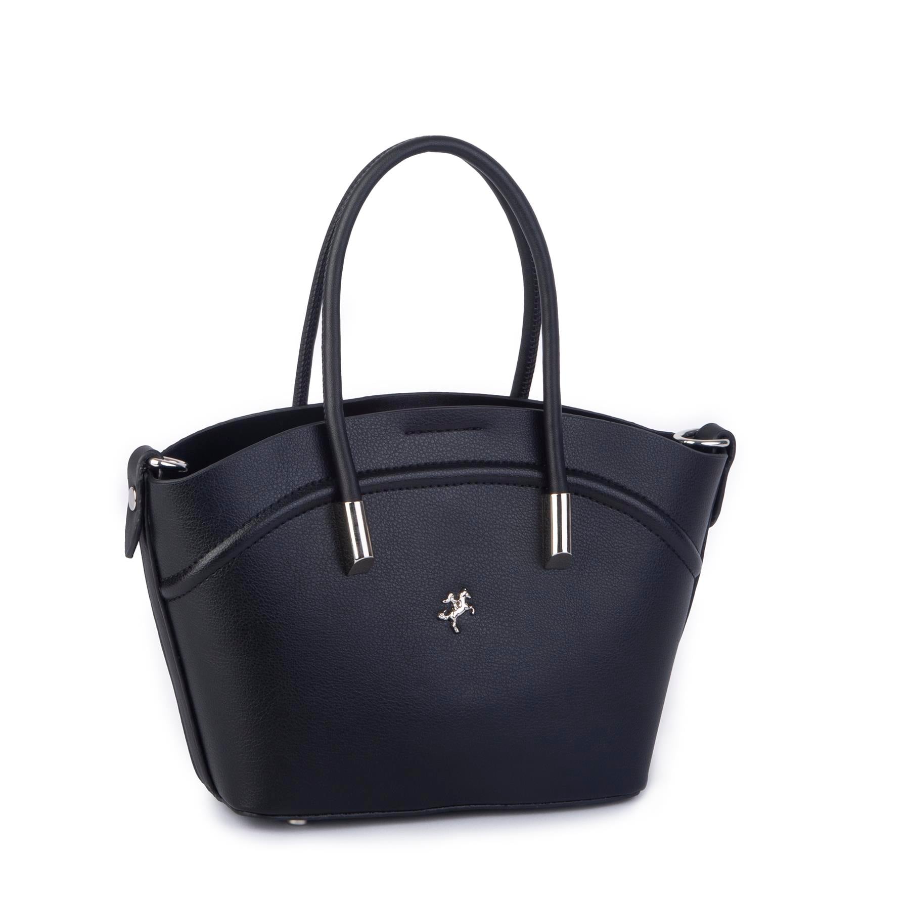 Nas Bag Kadın Mini Sepet Çanta El ve Çapraz Çanta Siyah Golf  ( 20x18cm)