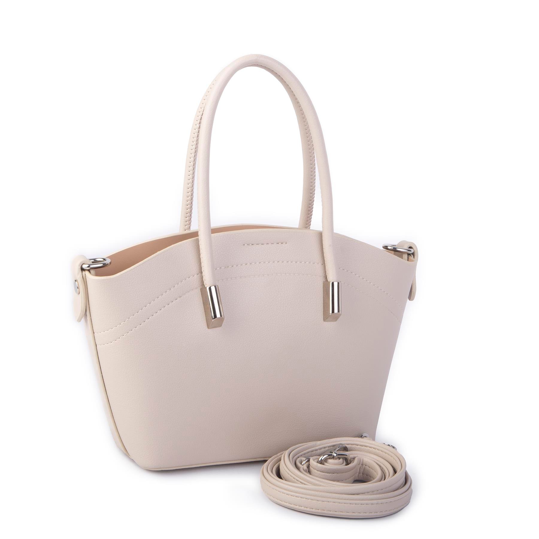 Nas Bag Kadın Mini Sepet Çanta El ve Çapraz Çanta Kum  Golf  ( 20x18cm)