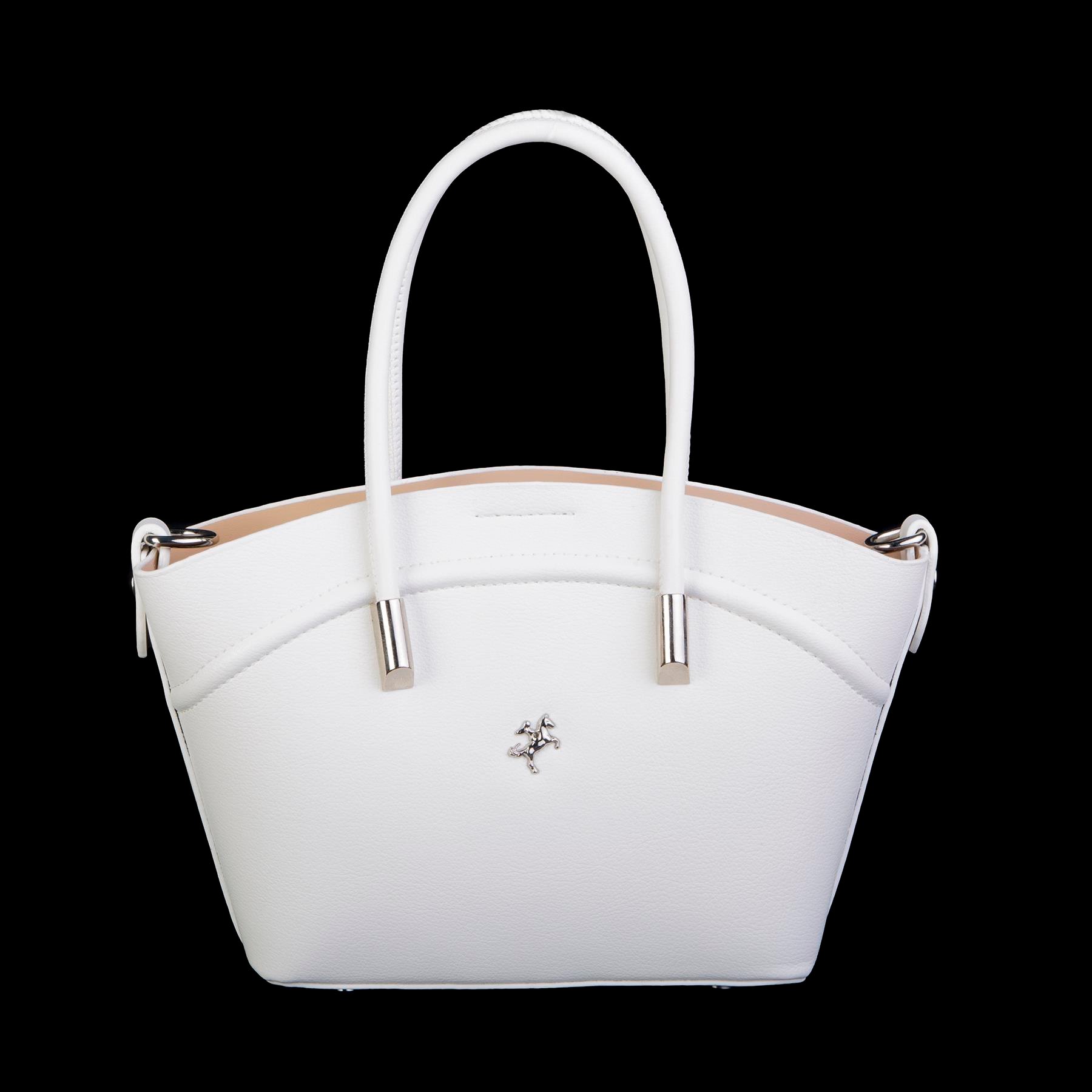 Nas Bag Kadın Mini Sepet Çanta El ve Çapraz Çanta Beyaz Golf ( 20x18cm)