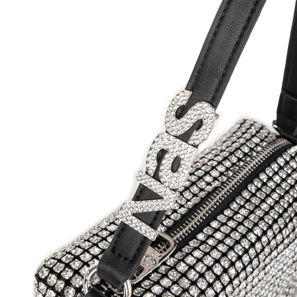 Nas Bag Kadın Omuz Çantası Black White Diamond SiyahTaşlı 