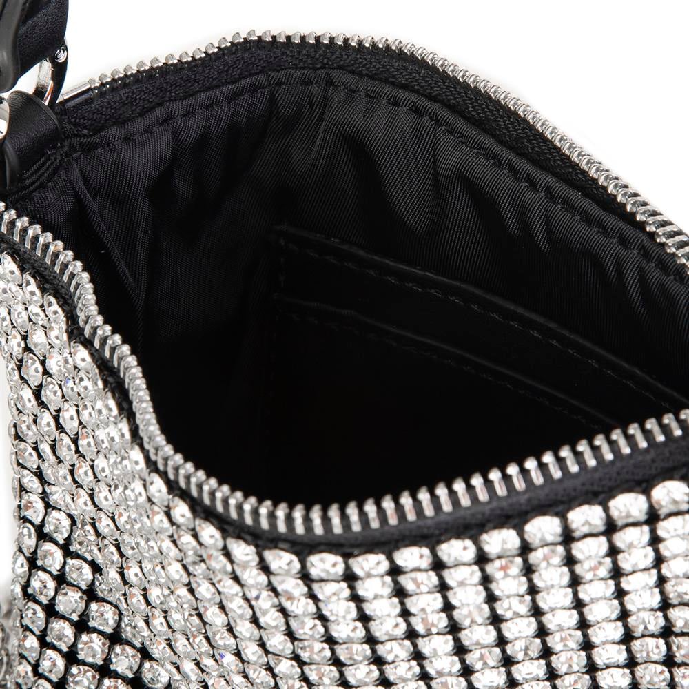 Nas Bag Kadın Omuz Çantası Black White Diamond Siyah Taşlı Çanta
