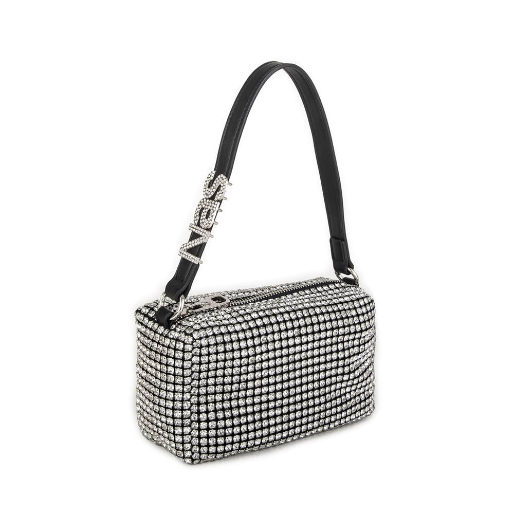 Nas Bag Kadın Omuz Çantası Black White Diamond SiyahTaşlı 