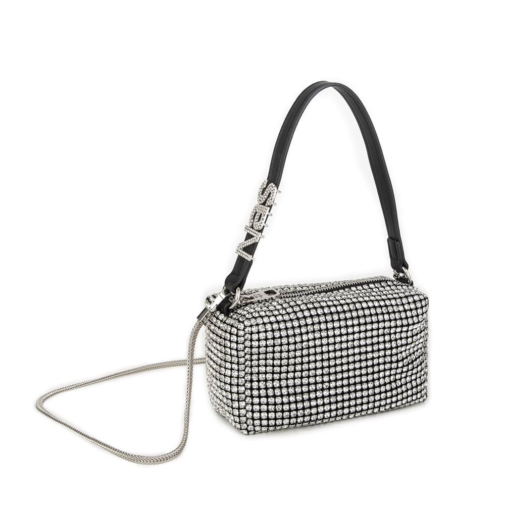 Nas Bag Kadın Omuz Çantası Black White Diamond SiyahTaşlı 