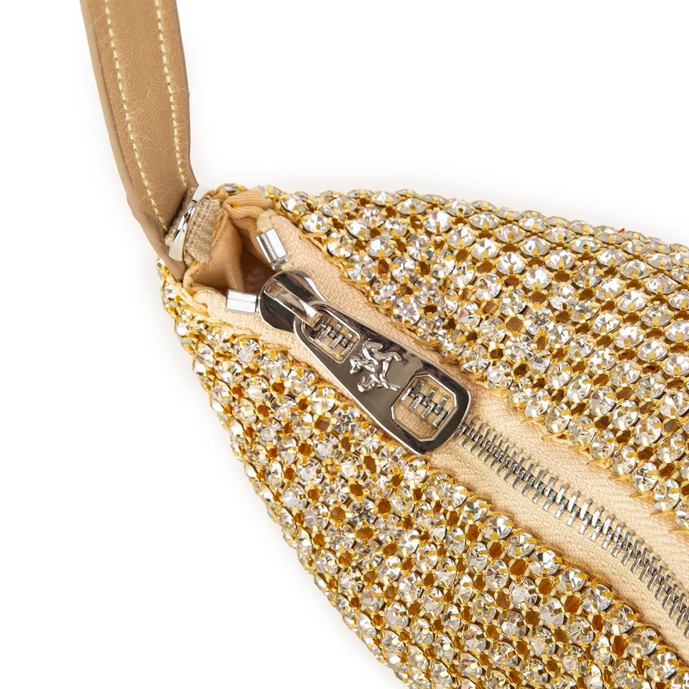 Nas Bag Kadın Omuz Çantası Gold Diamond Gold Elmas Taşlı Ayarlanabilir Askılı