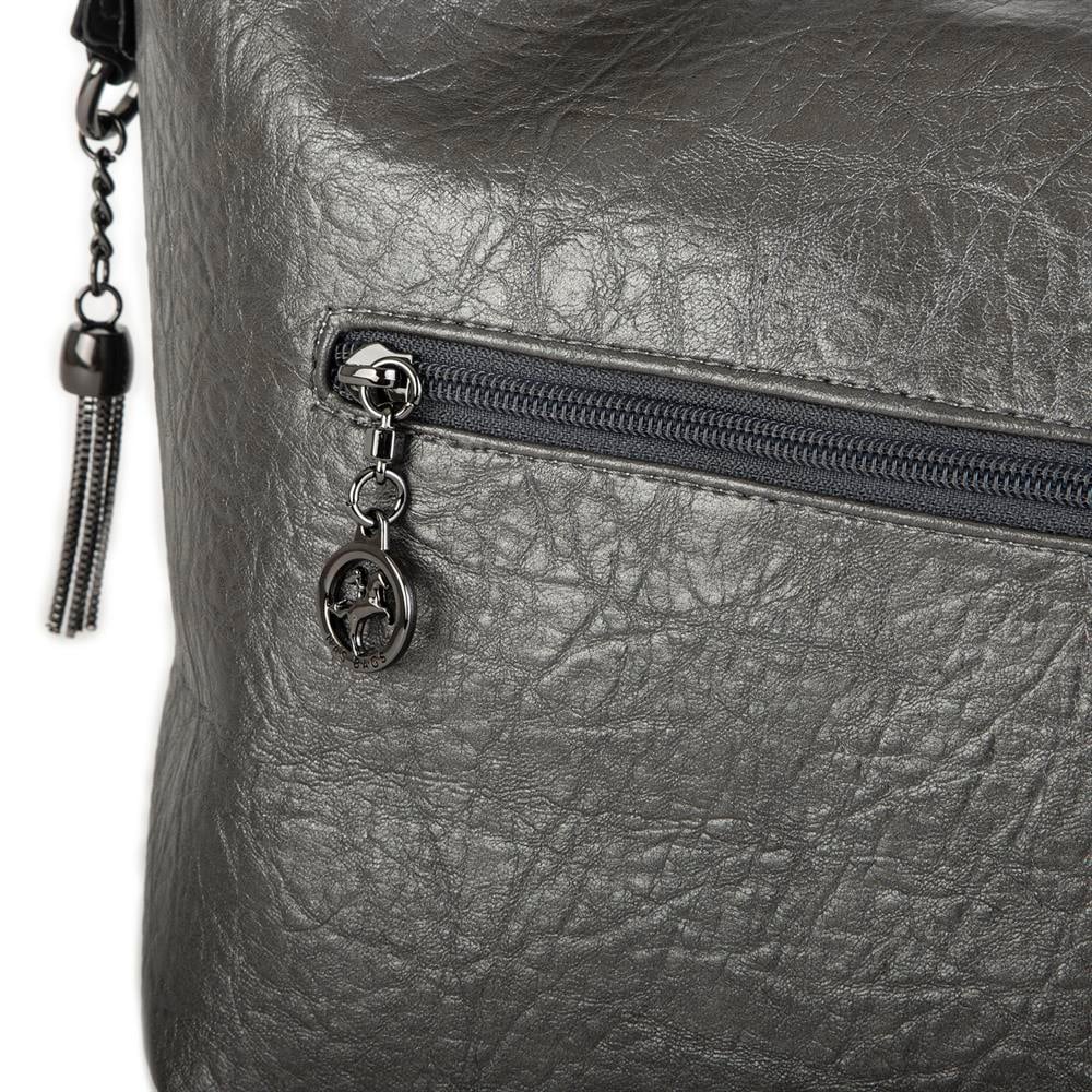 Nas Bag Kadın Omuz Çantası Gri  Taşlı