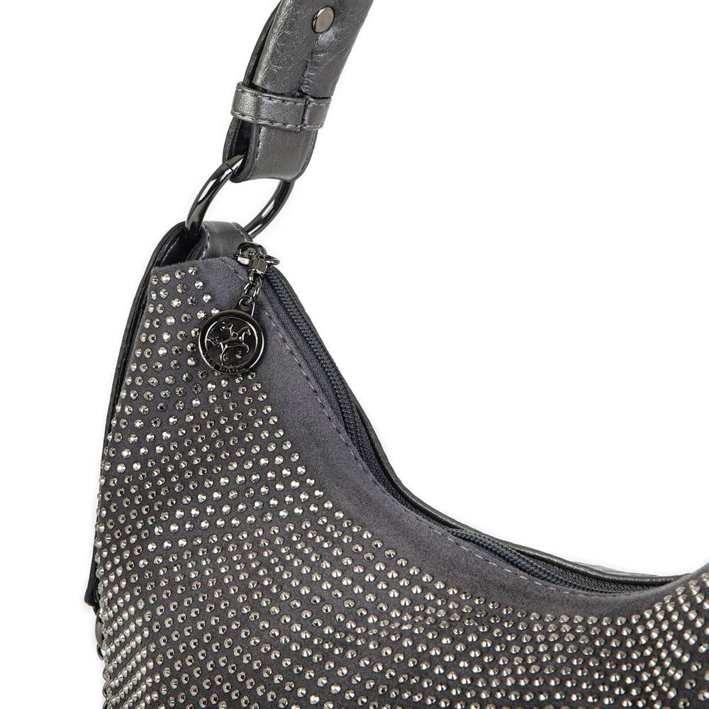 Nas Bag Kadın Omuz Çantası Gri  Taşlı