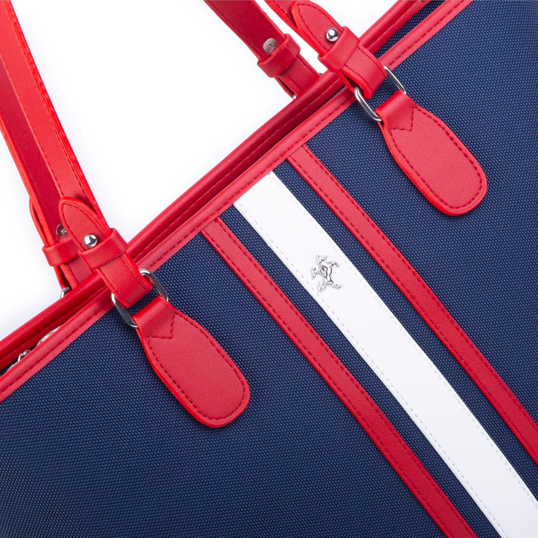 Nas Bag Kadın Omuz Çantası Spor Şık Ayarlanabilir Omuz Askılı Kırmızı Laci Beyaz Lacst (33x27x12)