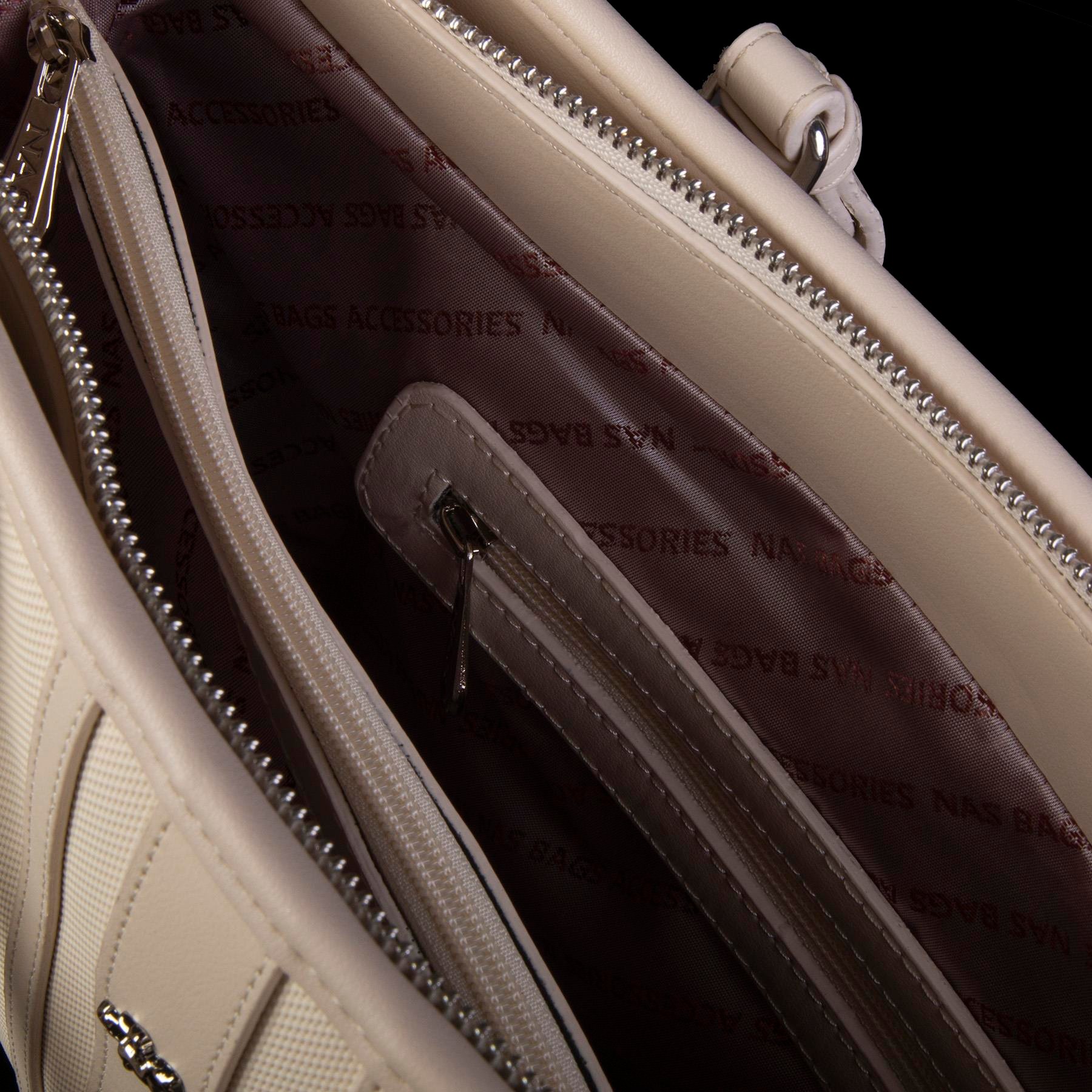 Nas Bag Kadın Omuz Çantası Spor Şık Ayarlanabilir Omuz Askılı  Krem  Lacst (33x27x12 cm )